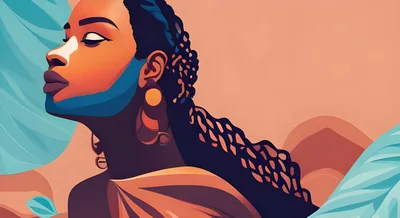 Stylized Portrait Of A Woman With Braided Hair