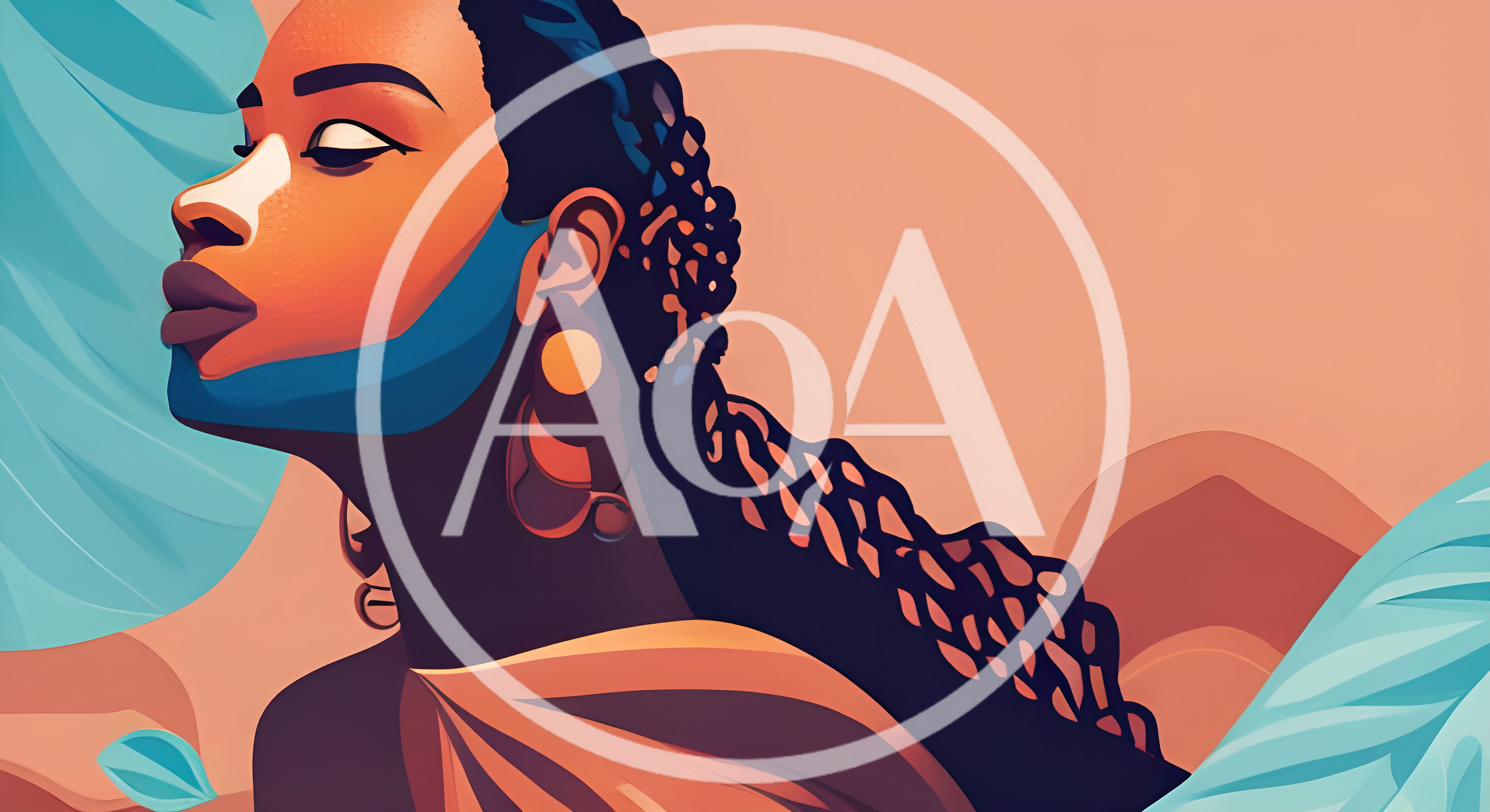 Stylized Portrait Of A Woman With Braided Hair