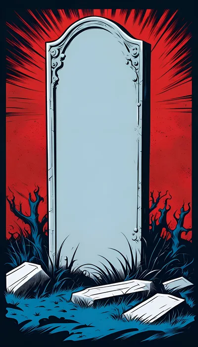 Comic Book Style Tombstone Illustration