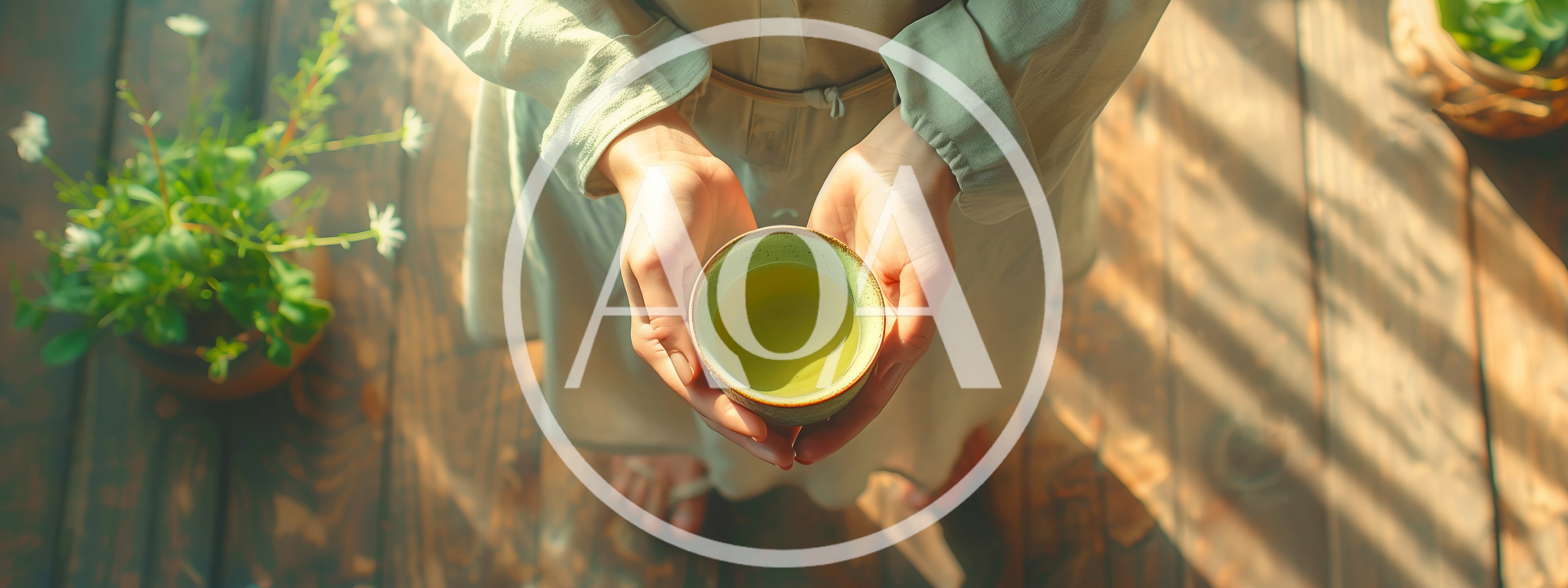Person Holding A Cup Of Green Tea