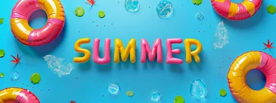 Summer Inflatable Pool Floats and Lettering