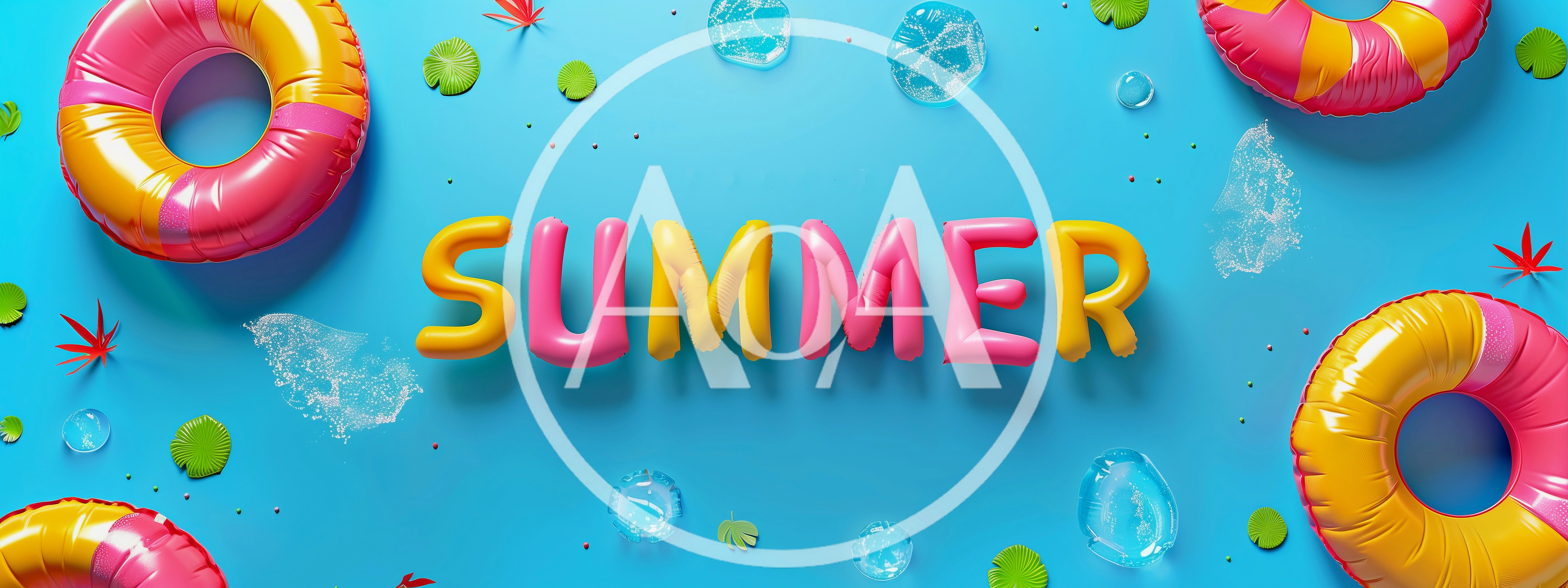 Summer Inflatable Pool Floats and Lettering