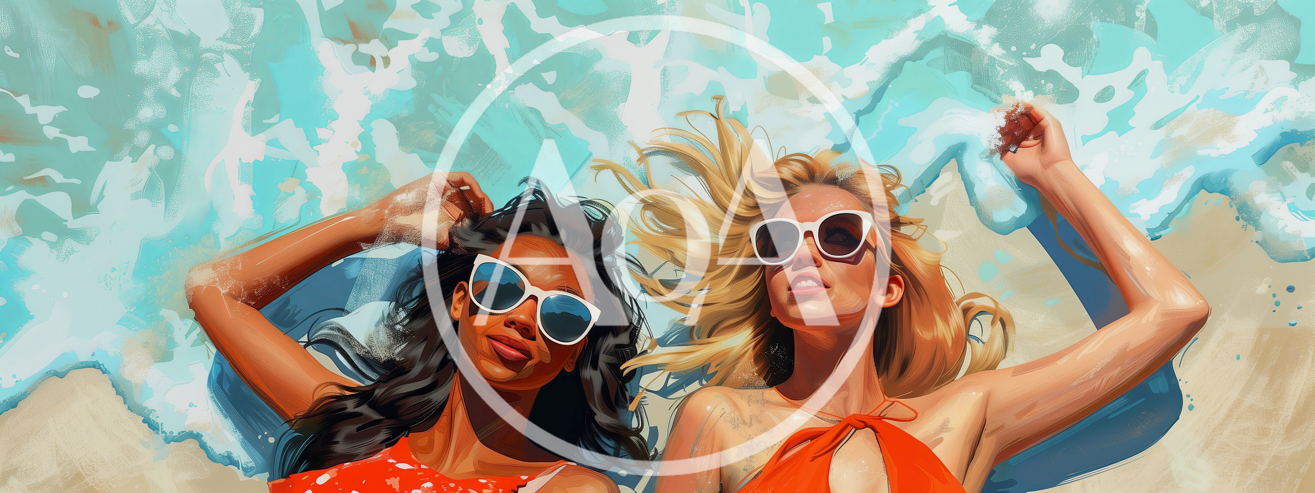 Two Women Relaxing On A Sunny Beach