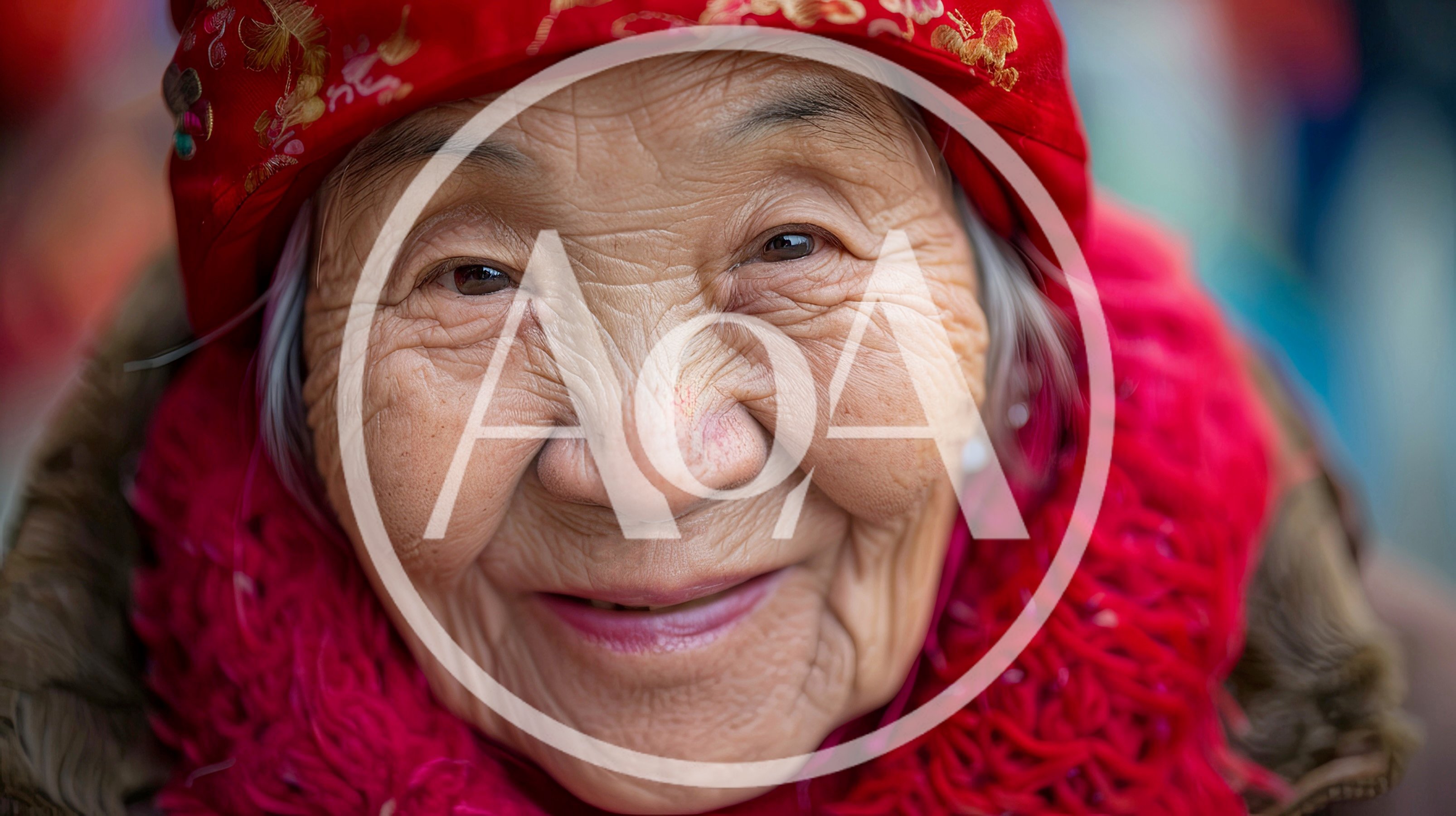 Close Up Portrait Of An Elderly Asian Woman