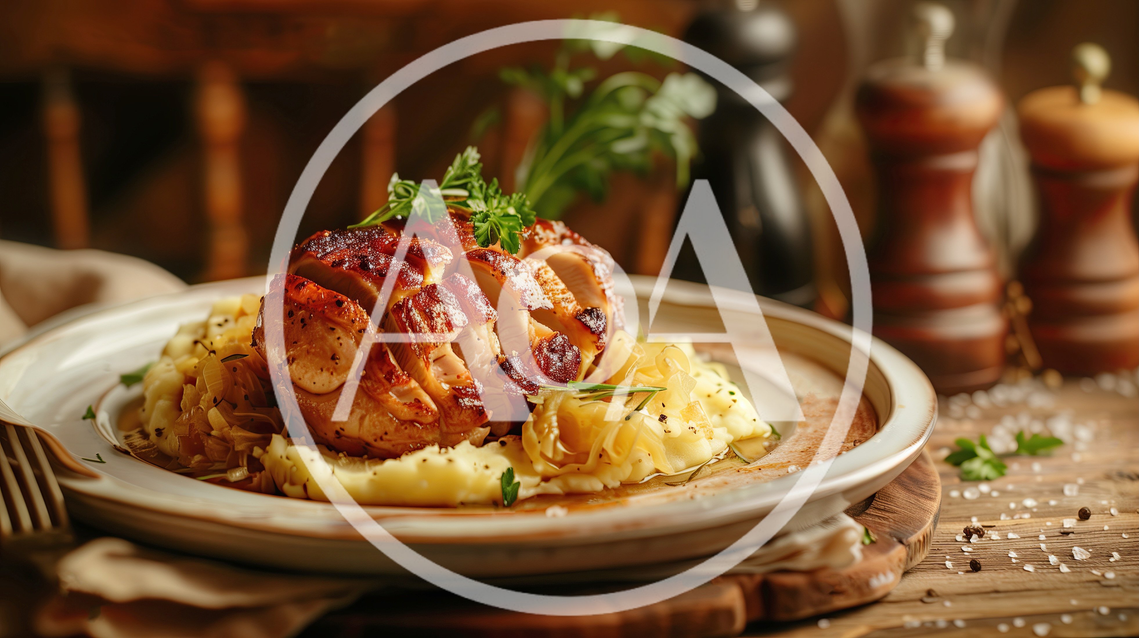 Roasted Pork Loin Served With Mashed Potatoes