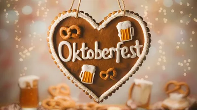 Oktoberfest Gingerbread Heart Cookie Decoration