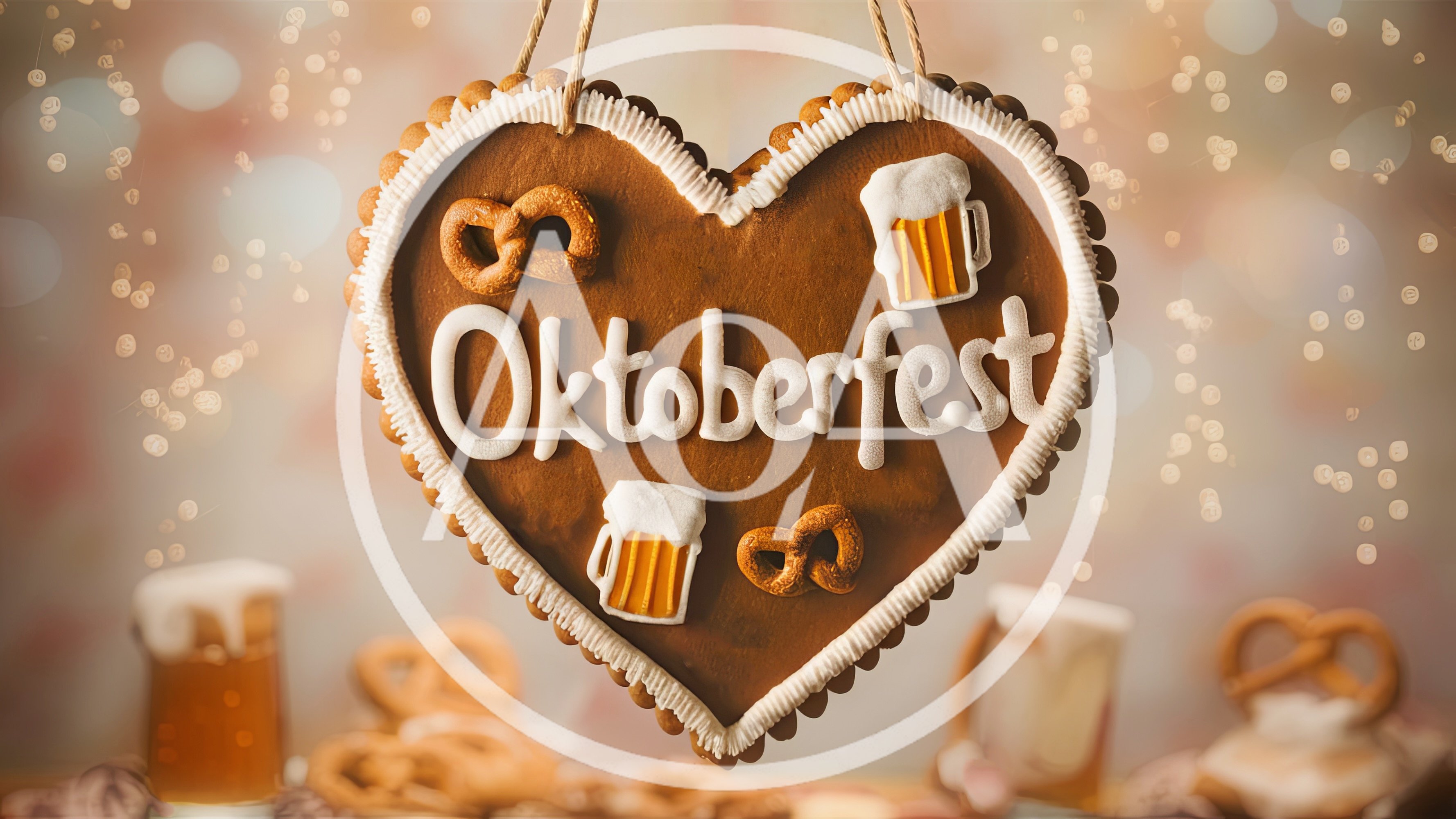 Oktoberfest Gingerbread Heart Cookie Decoration