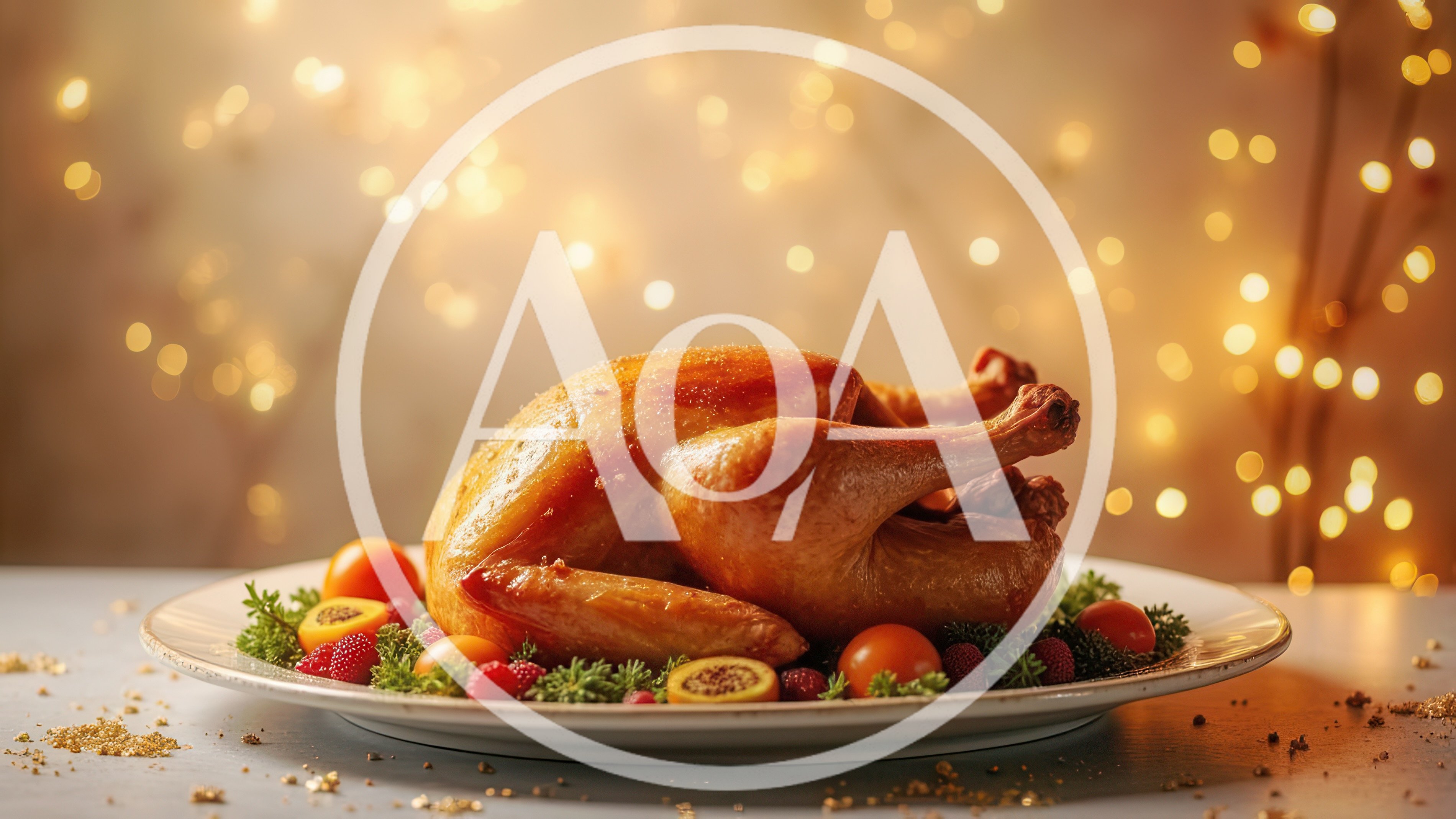 Roasted Thanksgiving Turkey On A Festive Platter