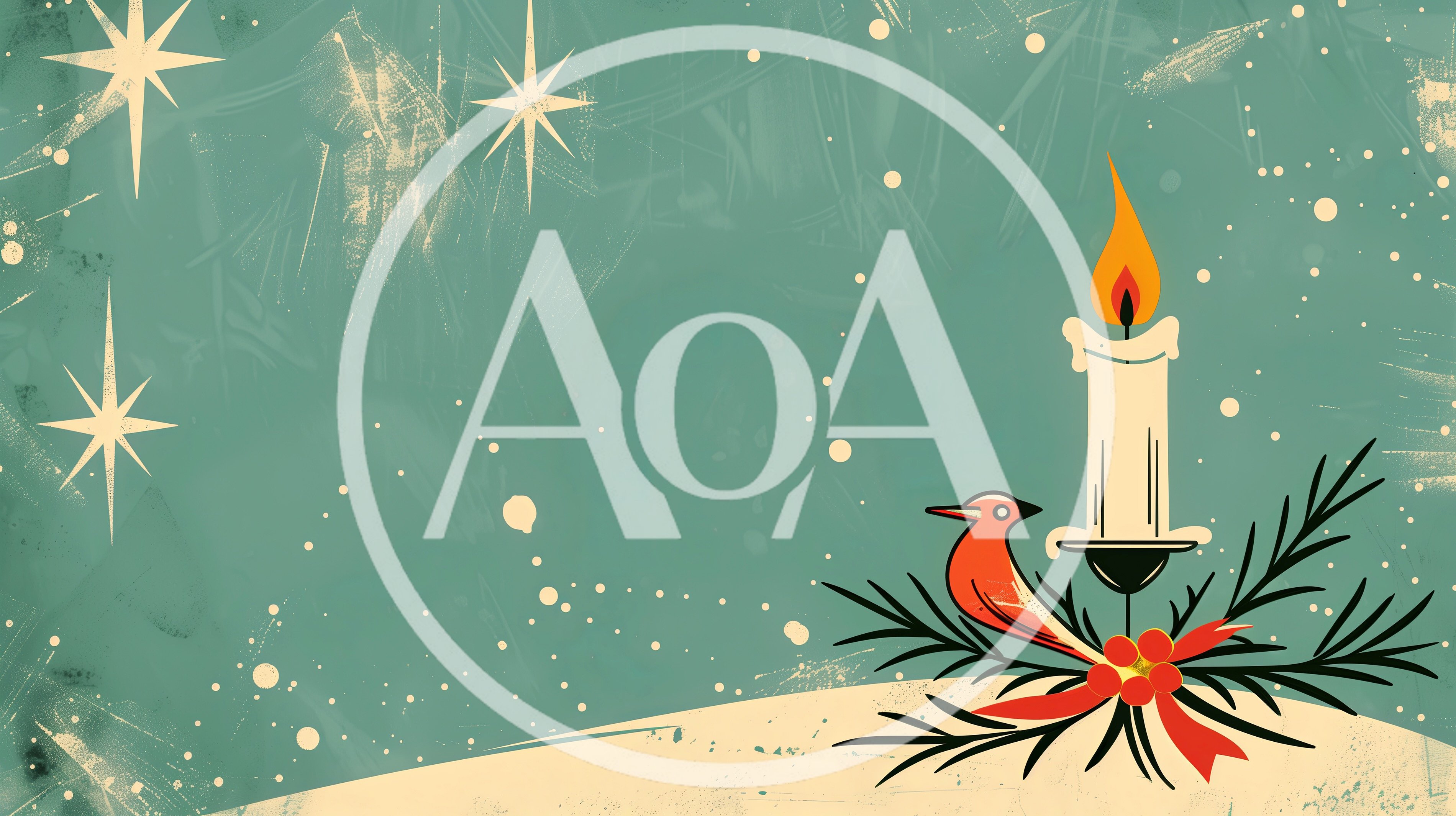 Vintage Christmas Illustration With Candle And Cardinal