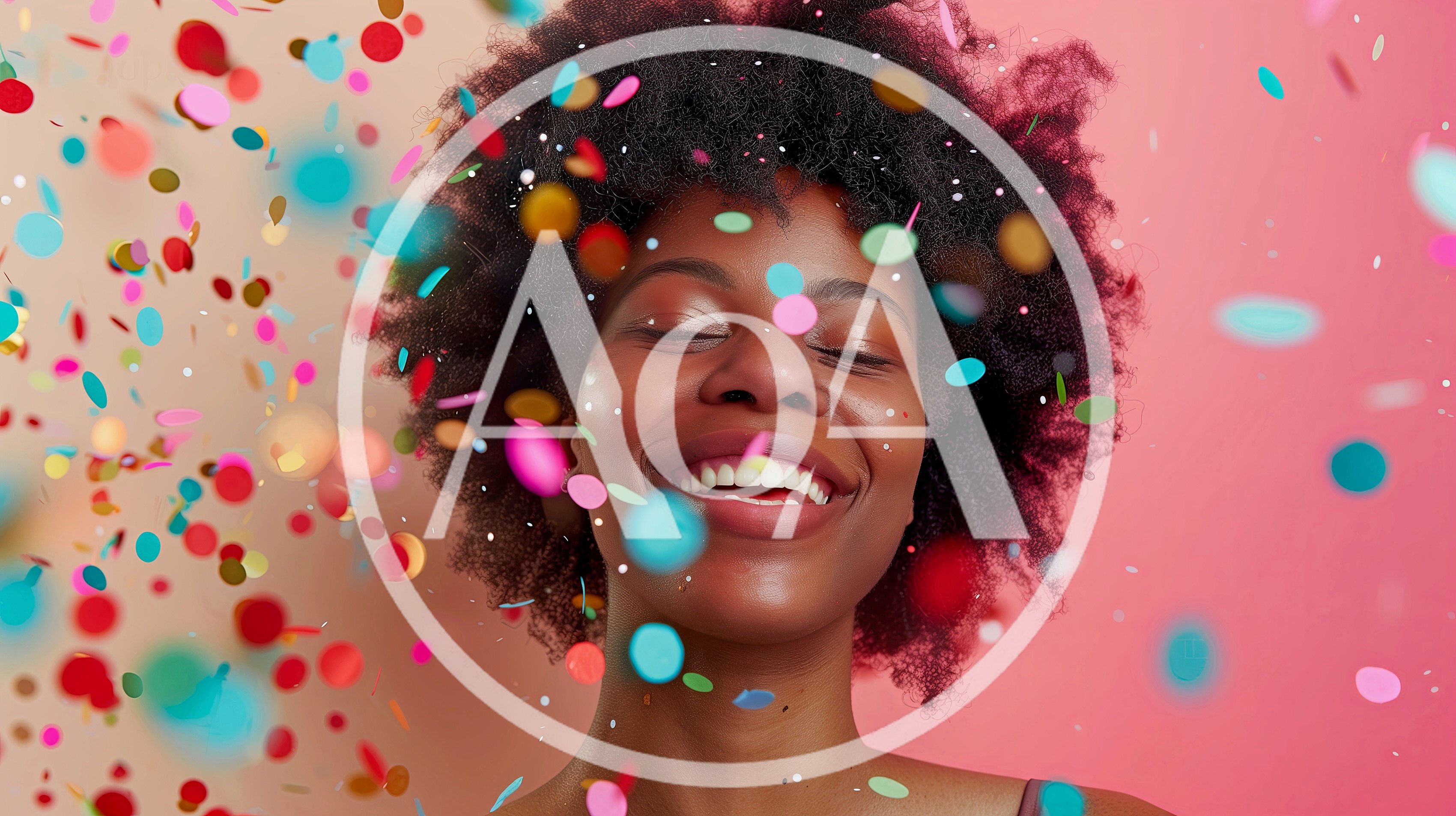 Joyful Woman Celebrating With Colorful Confetti