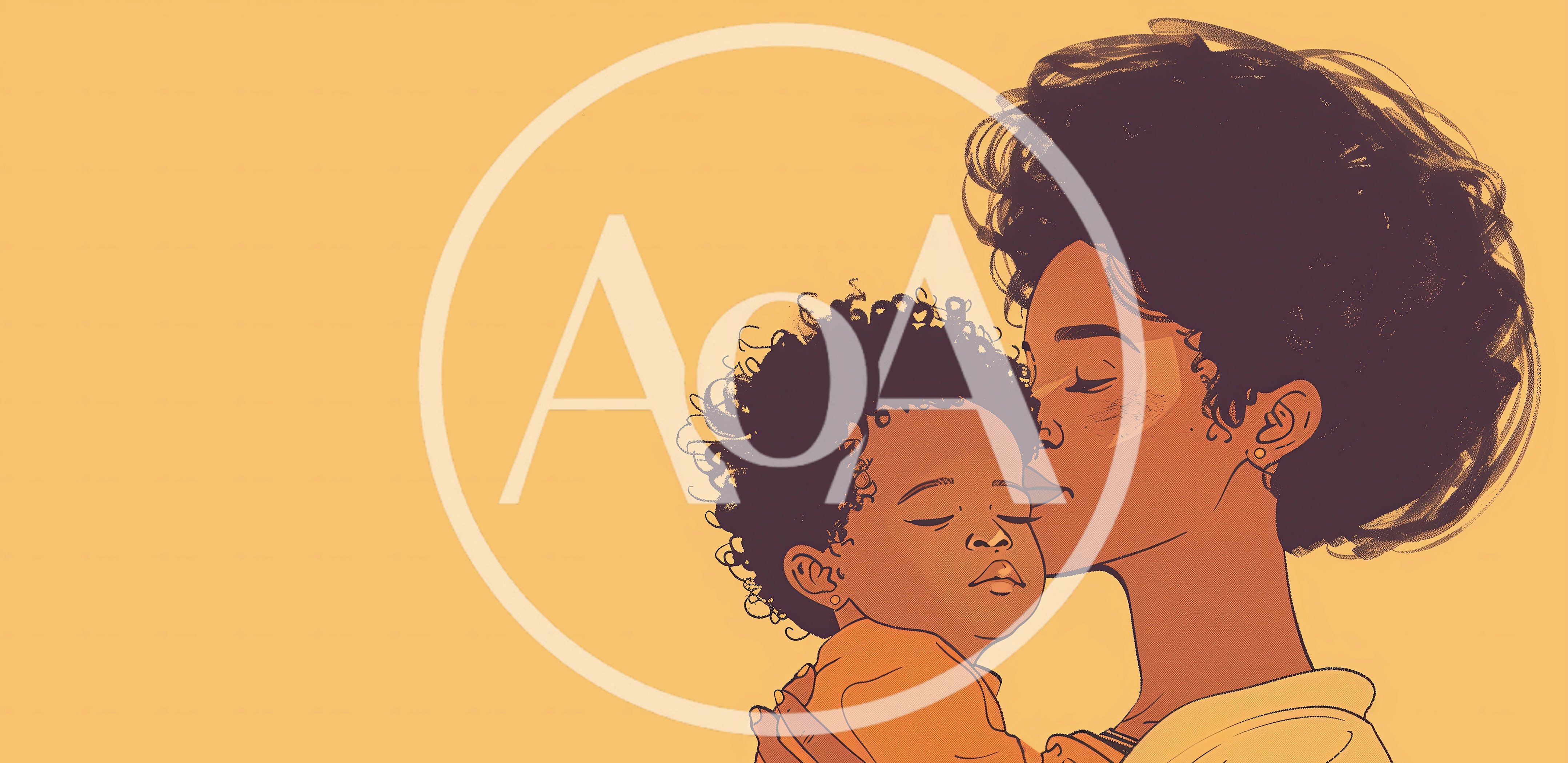 Illustration Of A Mother Holding Her Sleeping Baby