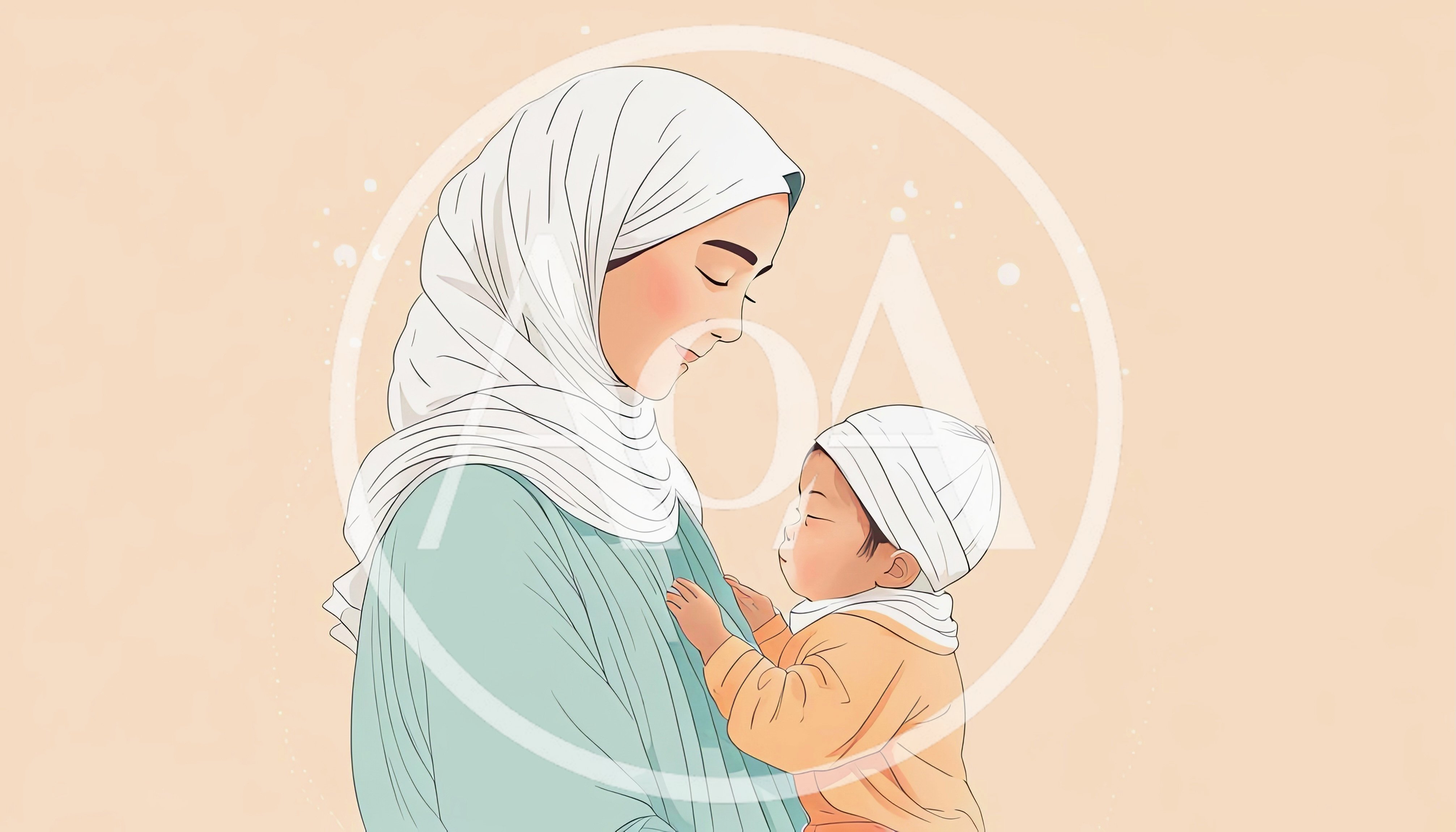 Illustration Of A Mother Holding Her Baby