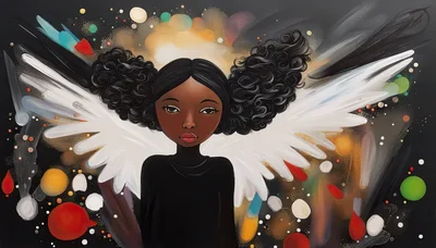 Digital Illustration Of A Young Black Angel