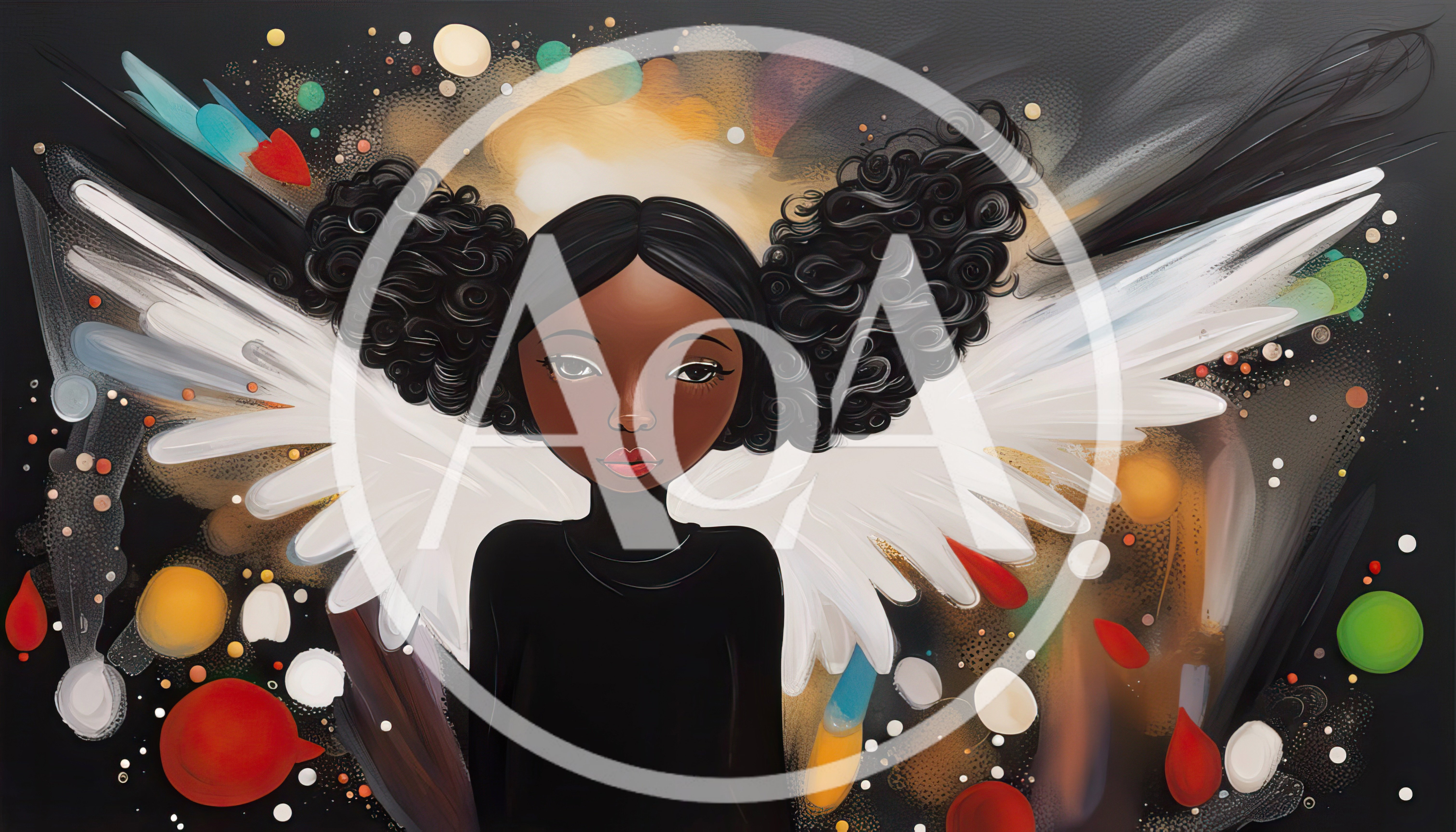 Digital Illustration Of A Young Black Angel