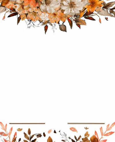 Autumnal Floral Border Frame With Watercolor Leaves