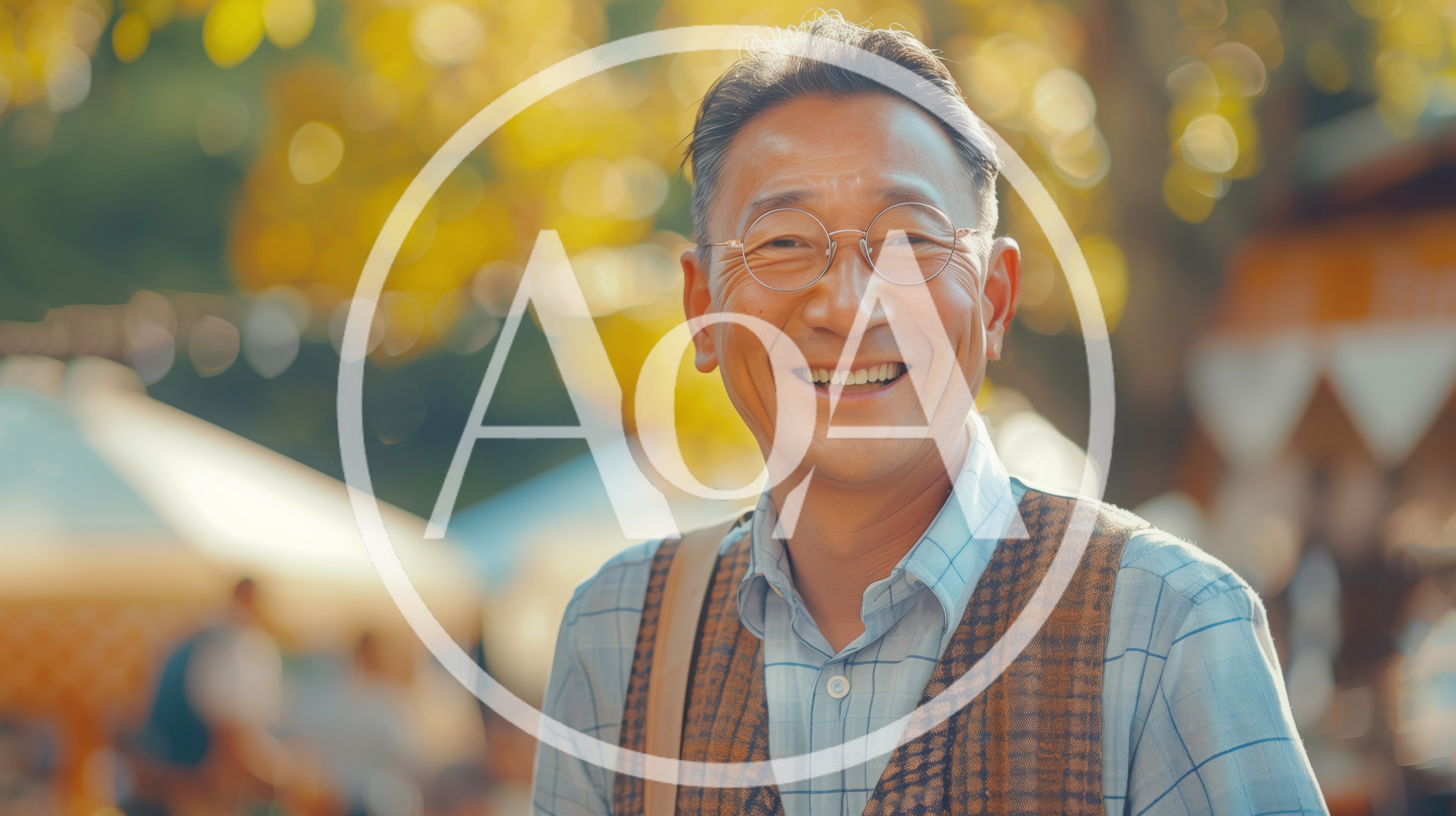 Portrait Of A Smiling Mature Asian Man Outdoors