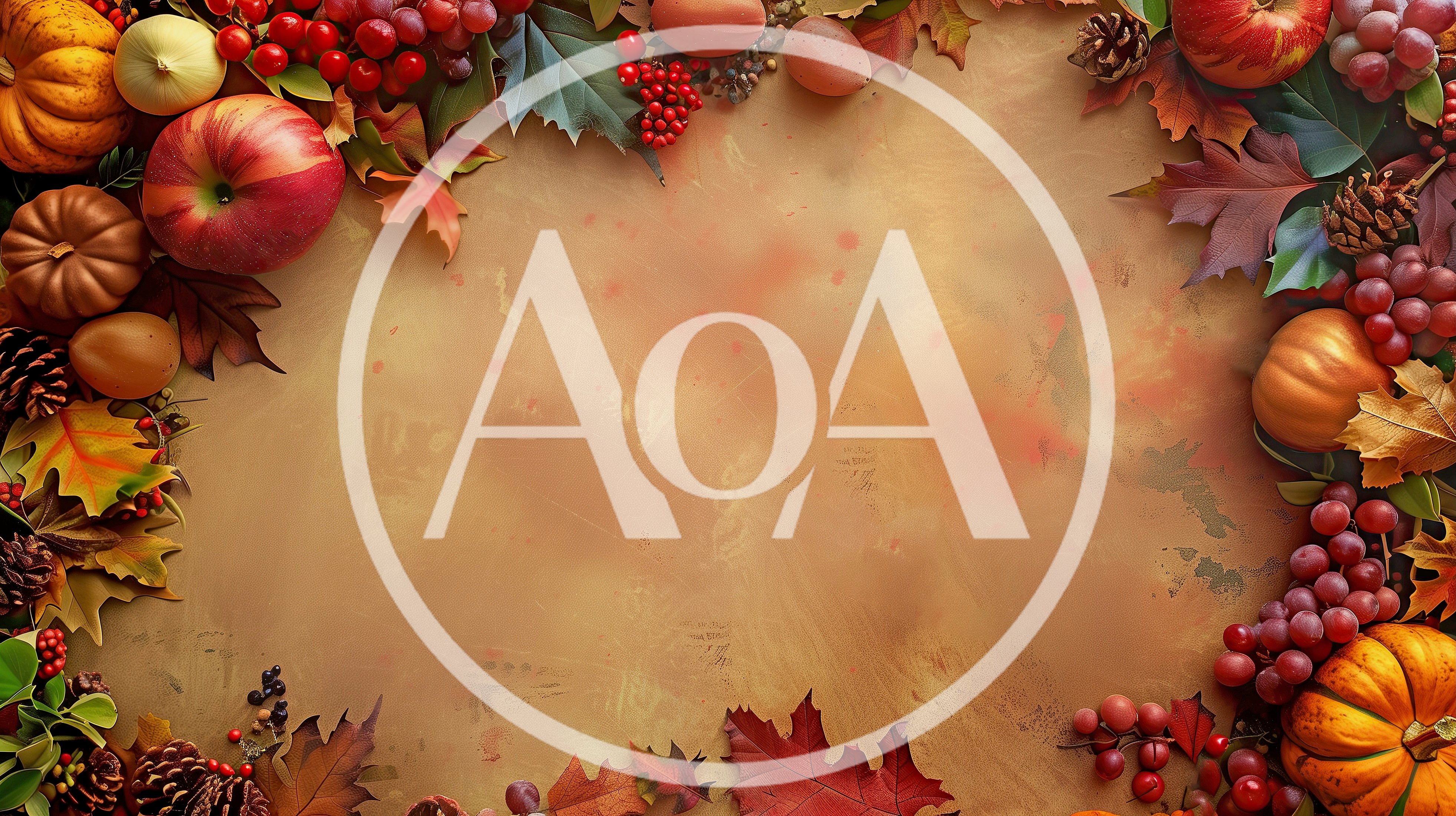 Autumn Harvest Border With Pumpkins And Fall Foliage