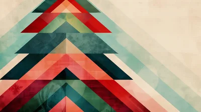 Abstract Geometric Christmas Tree Illustration
