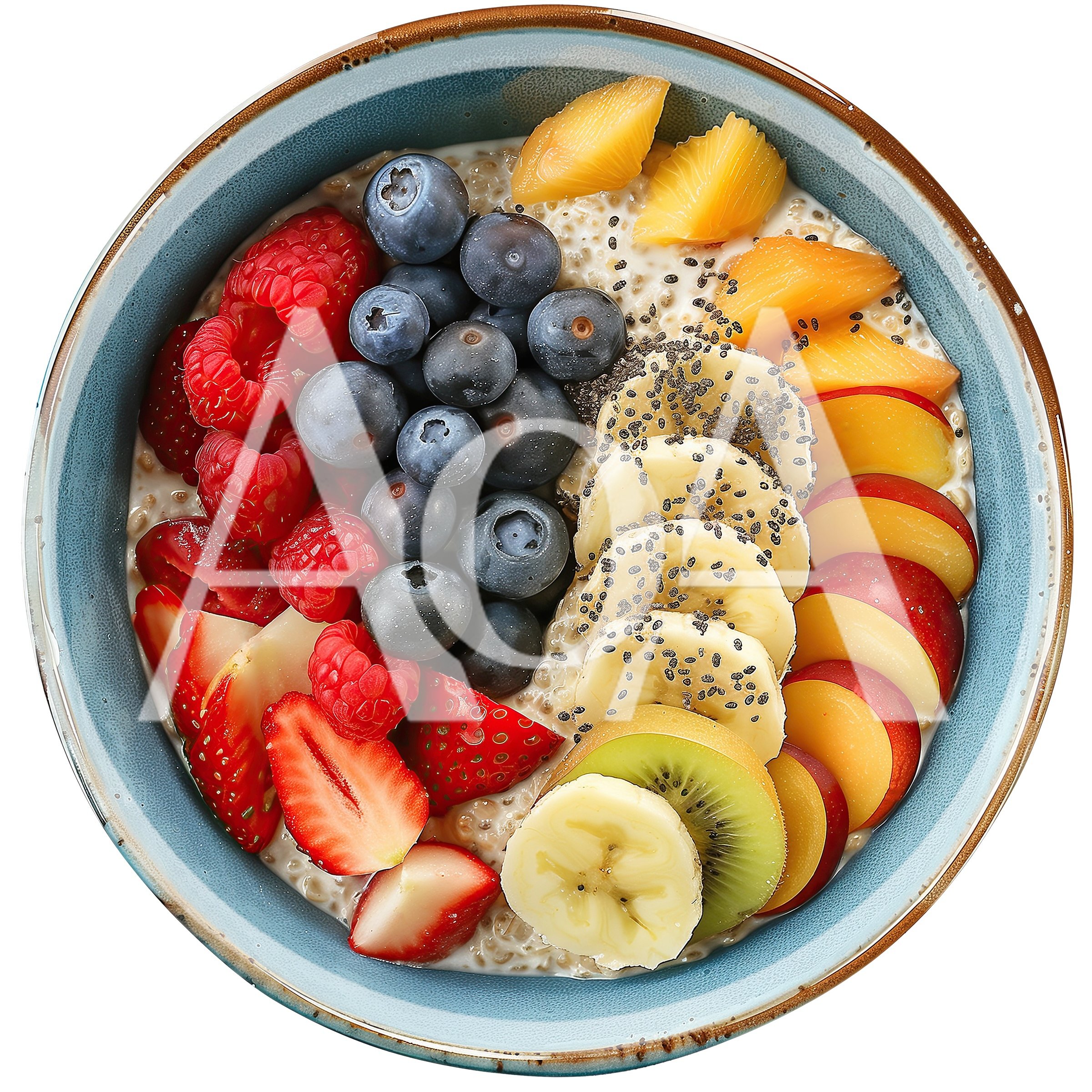 Healthy Oatmeal Bowl With Fresh Fruit And Chia Seeds