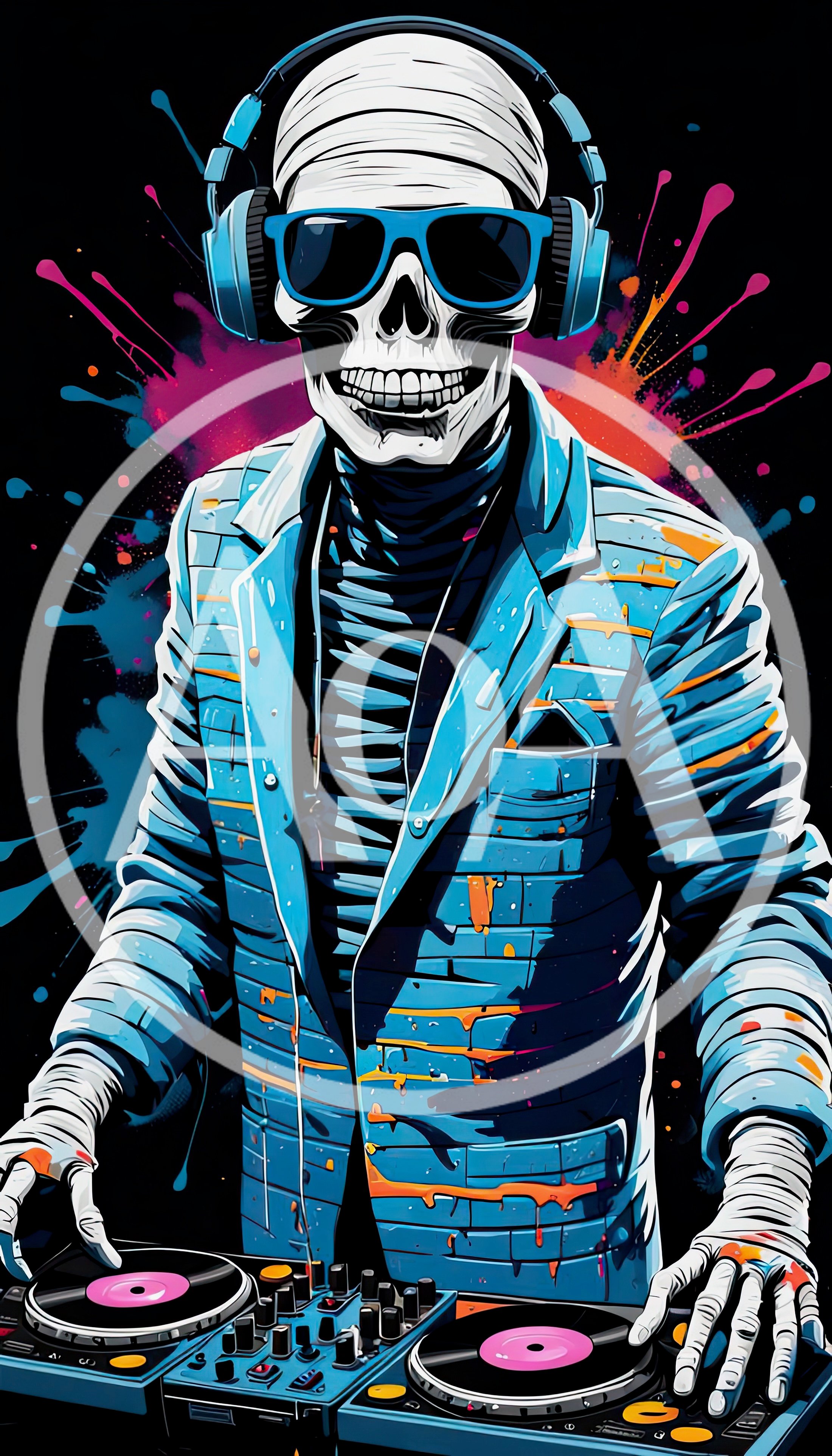 Mummy DJ Playing Music on Turntables