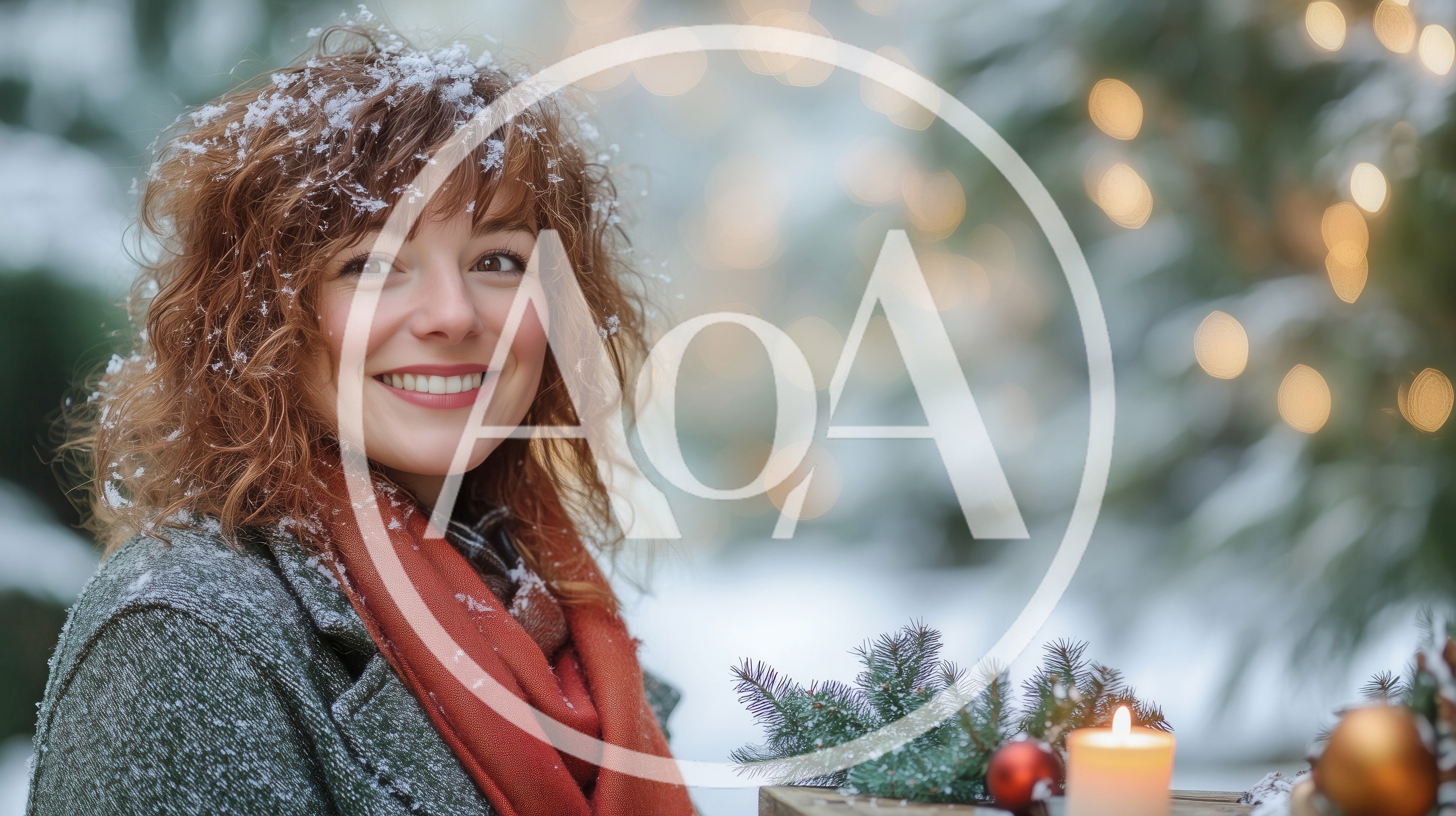 Smiling Woman With Snow In Hair Outdoors