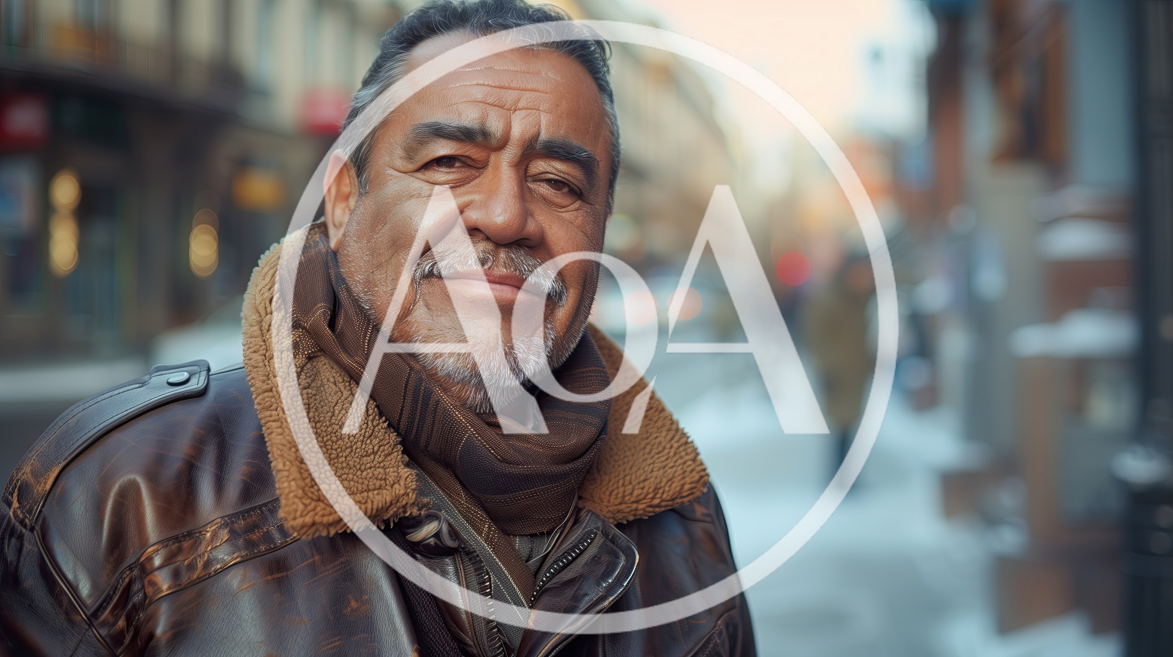 Portrait Of A Mature Hispanic Man In Winter