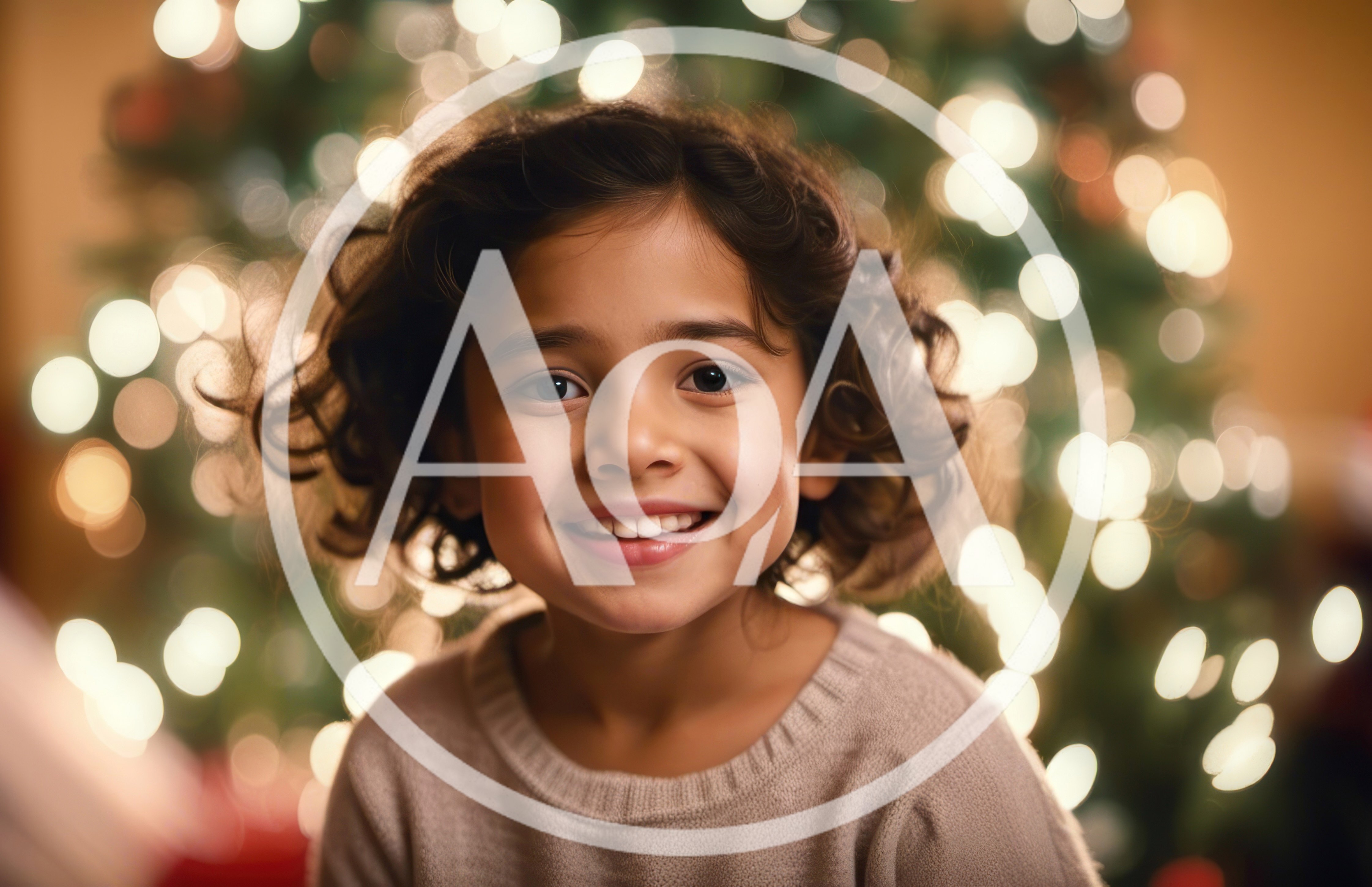 Portrait Of A Smiling Young Girl At Christmas