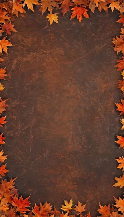 Autumn Maple Leaf Border Frame On Dark Background