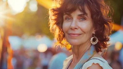 Portrait Of A Mature Woman Smiling Outdoors