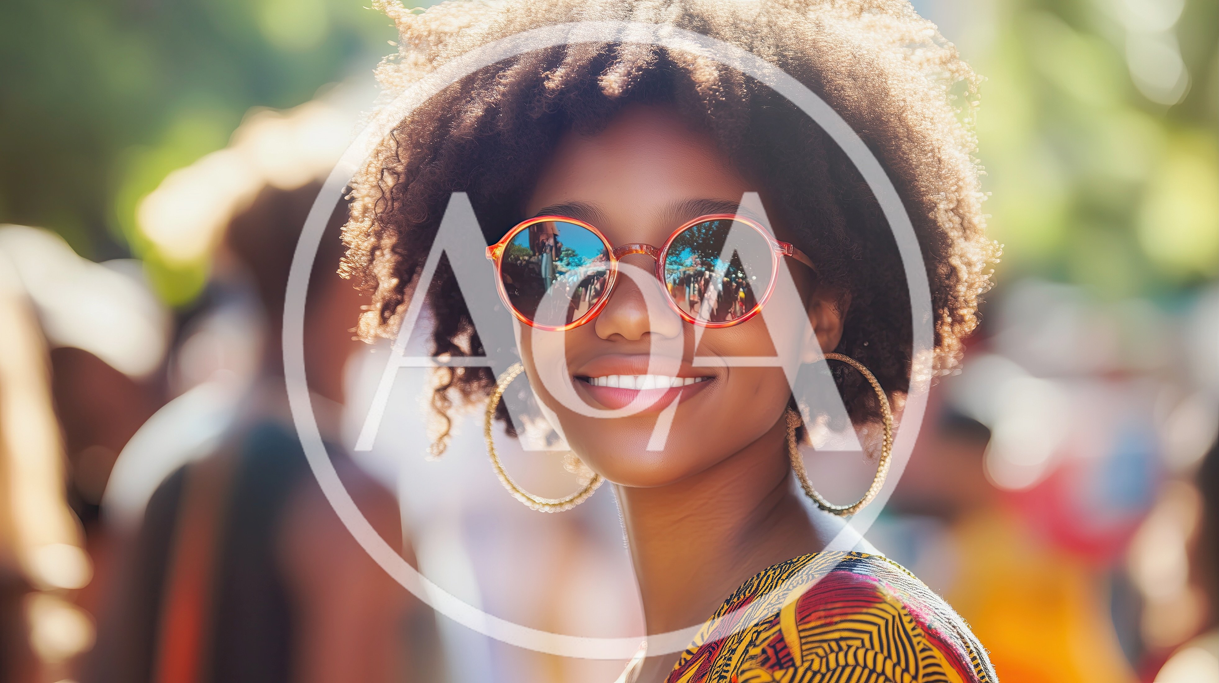 Portrait Of A Smiling Woman With Afro Hair