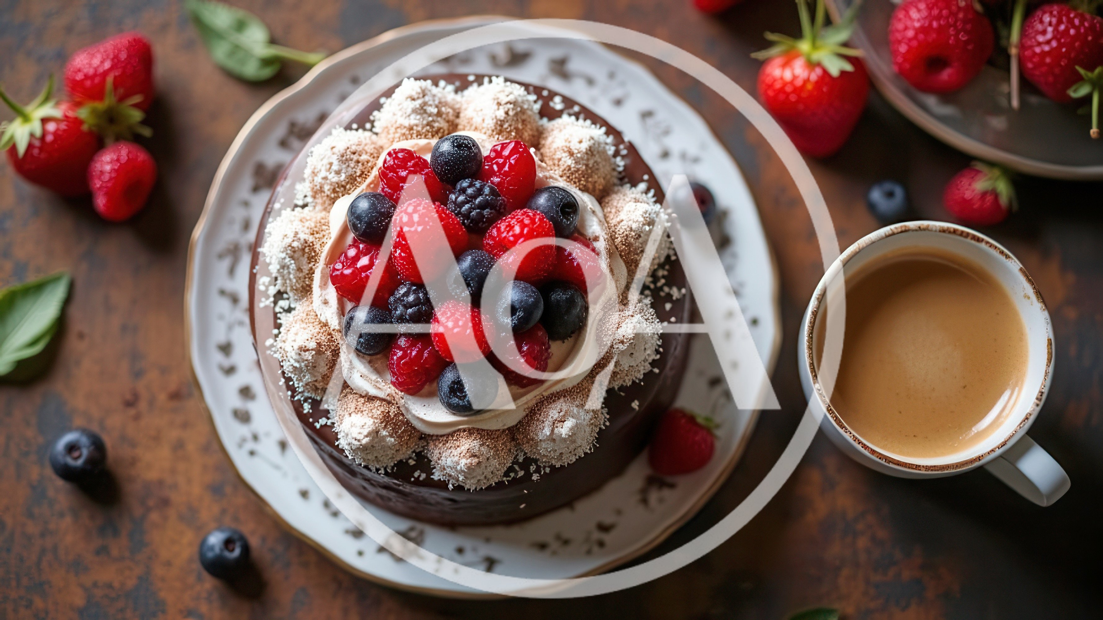 Chocolate Cake Topped With Fresh Berries