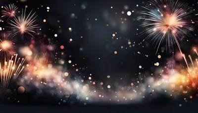 Festive Fireworks Display Against Dark Night Sky