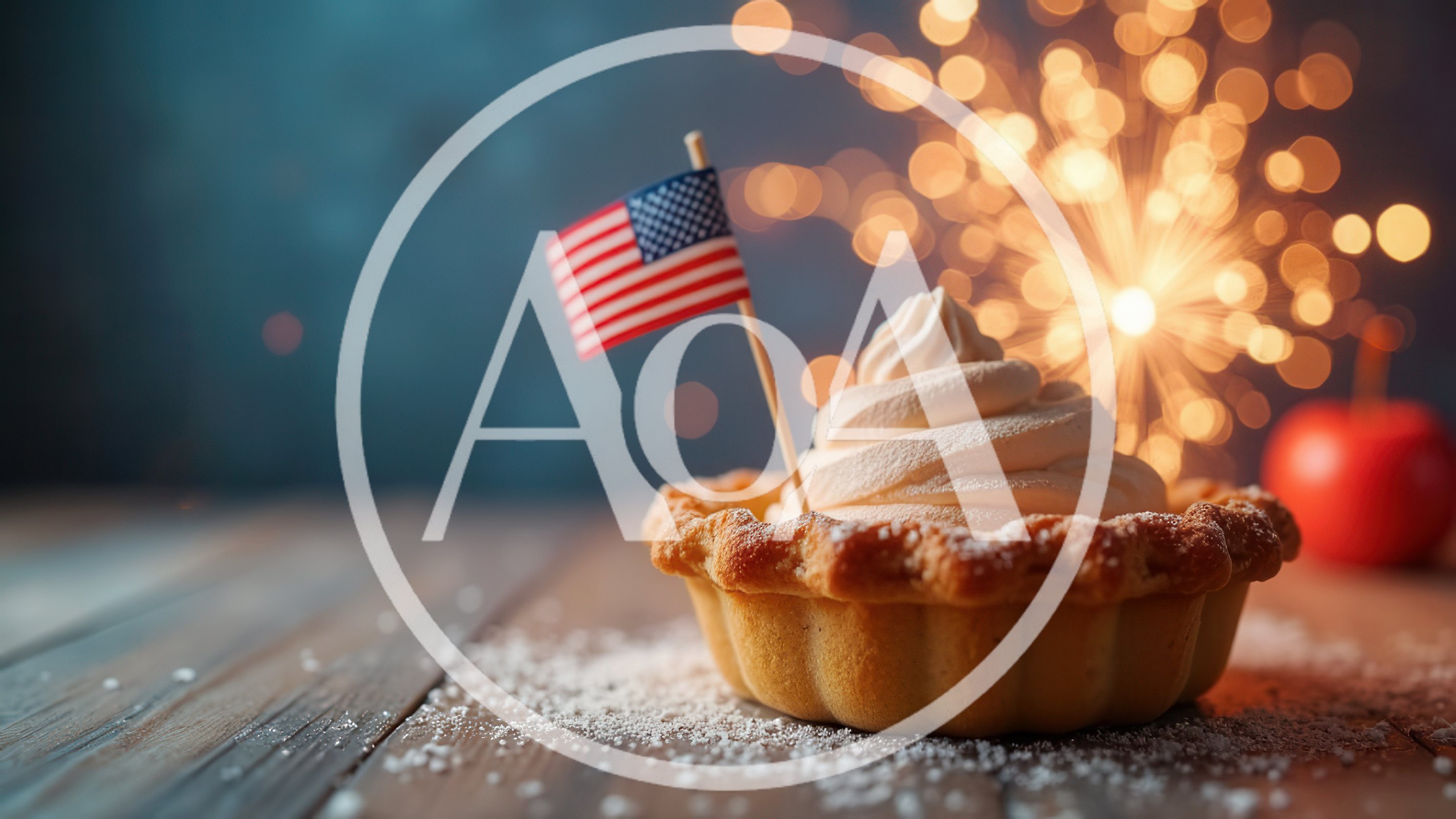 Mini Apple Pie With American Flag And Sparklers