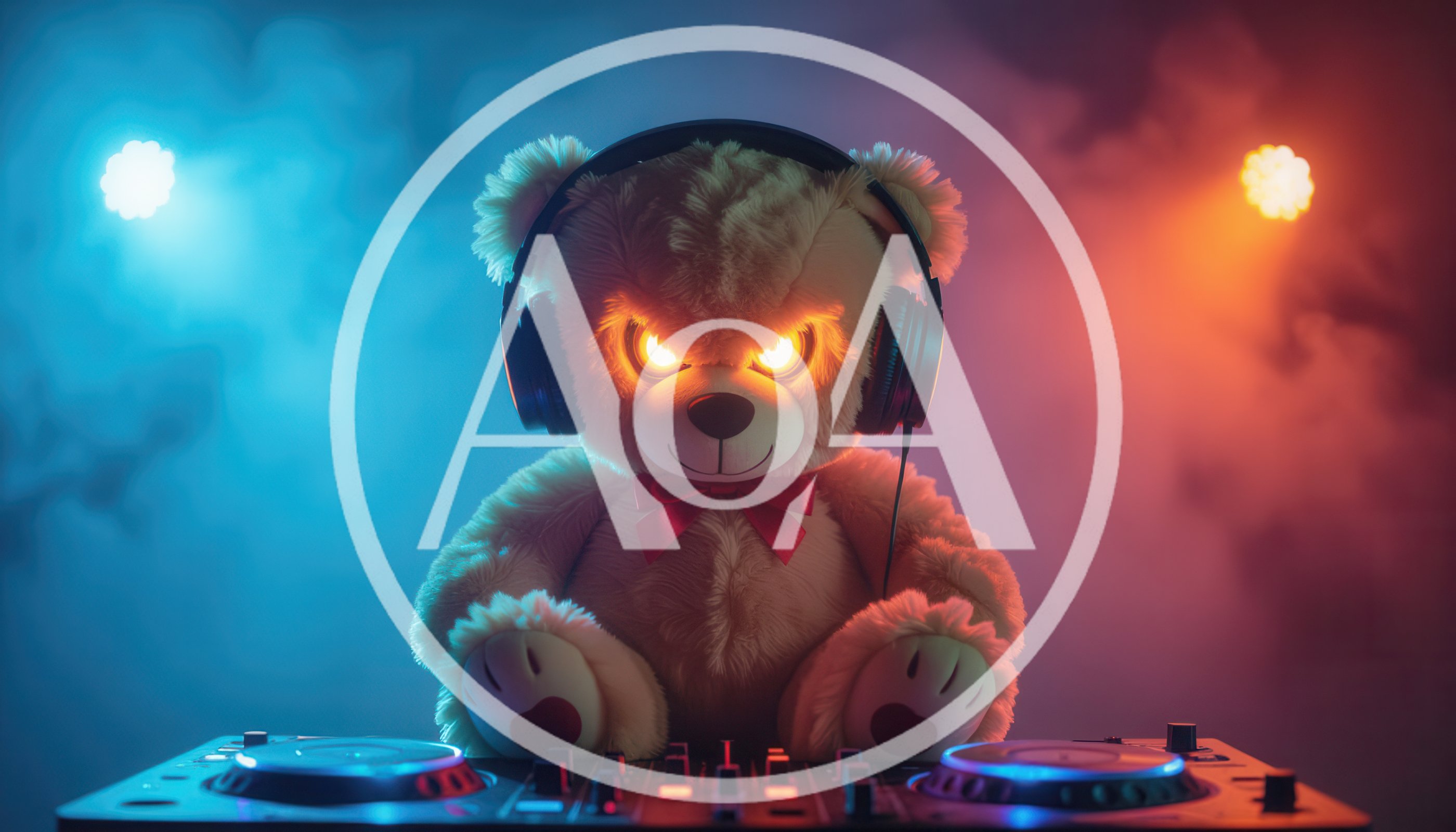 Teddy Bear DJ Playing Music on Turntables