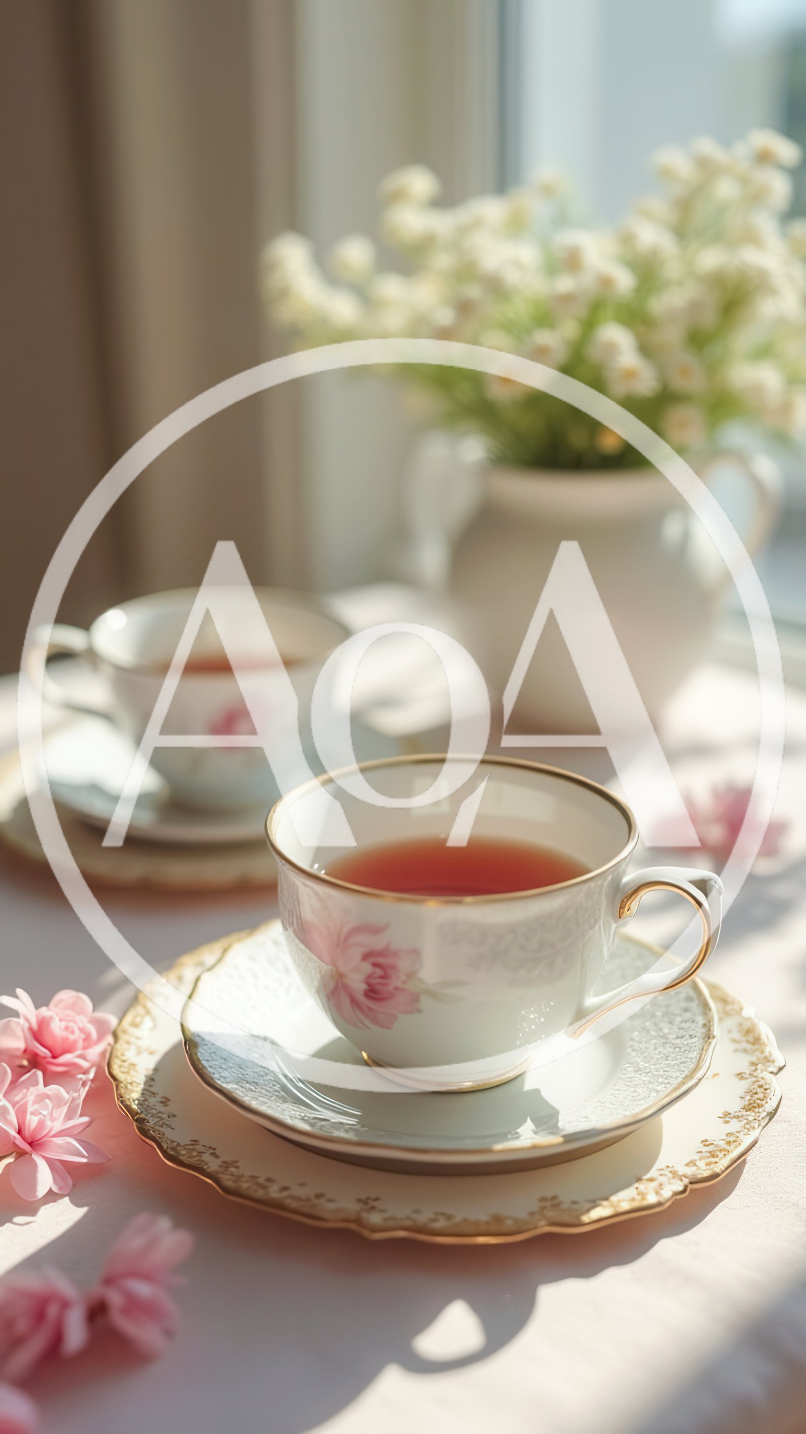 Two Elegant Tea Cups With Floral Patterns