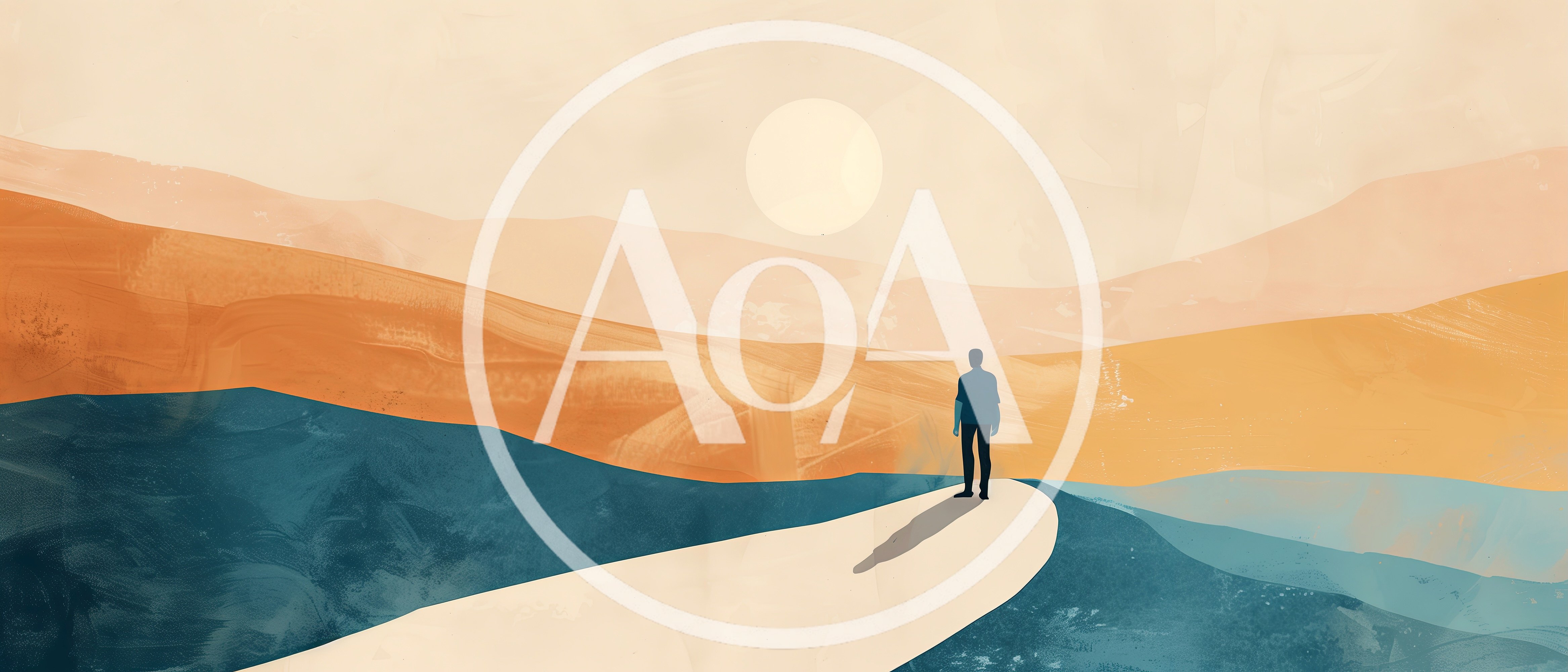 Minimalist Illustration Of A Person Walking On A Path