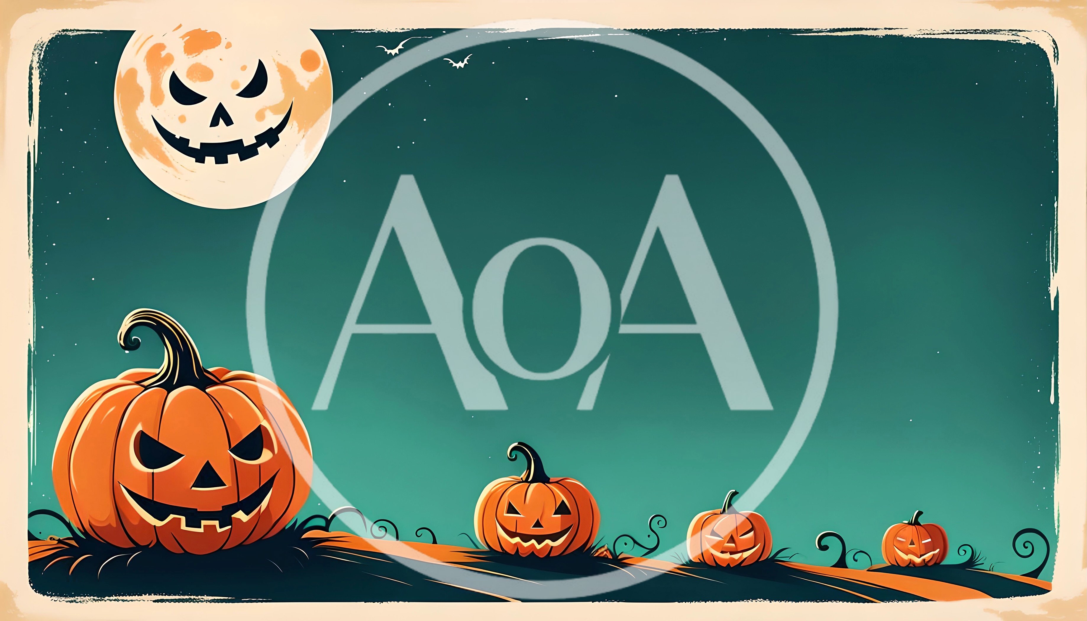 Halloween Background With Jack O Lanterns And Spooky Moon