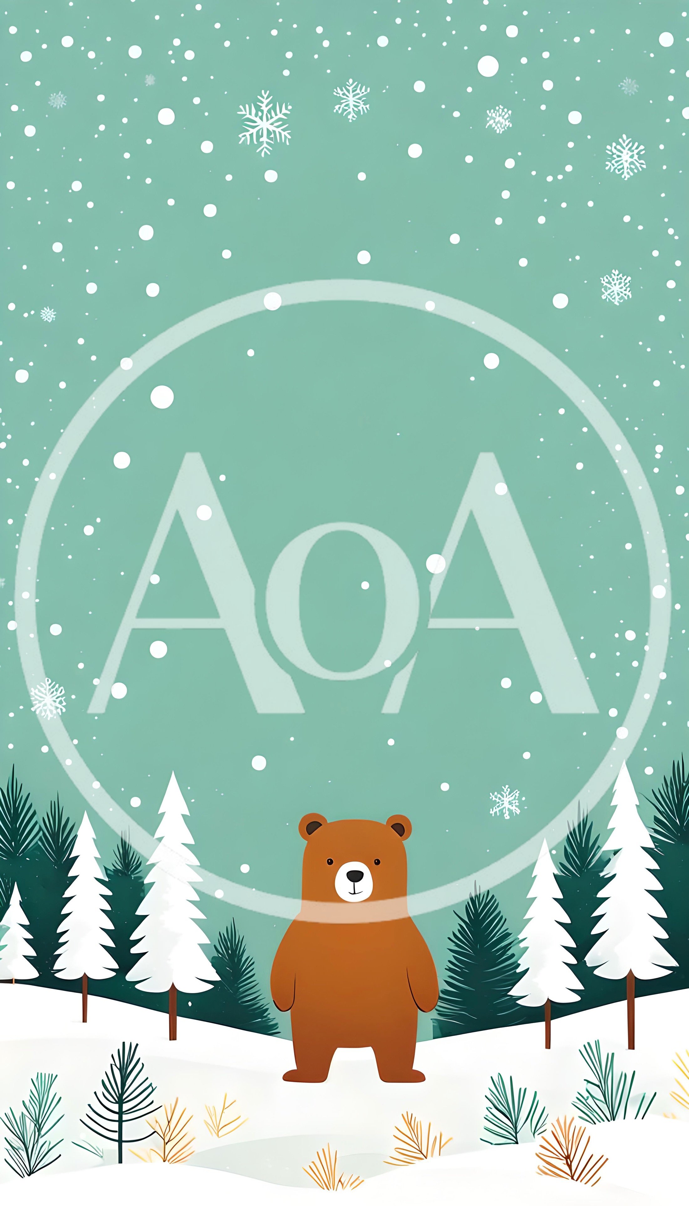 Cute Brown Bear Standing In A Snowy Winter Forest