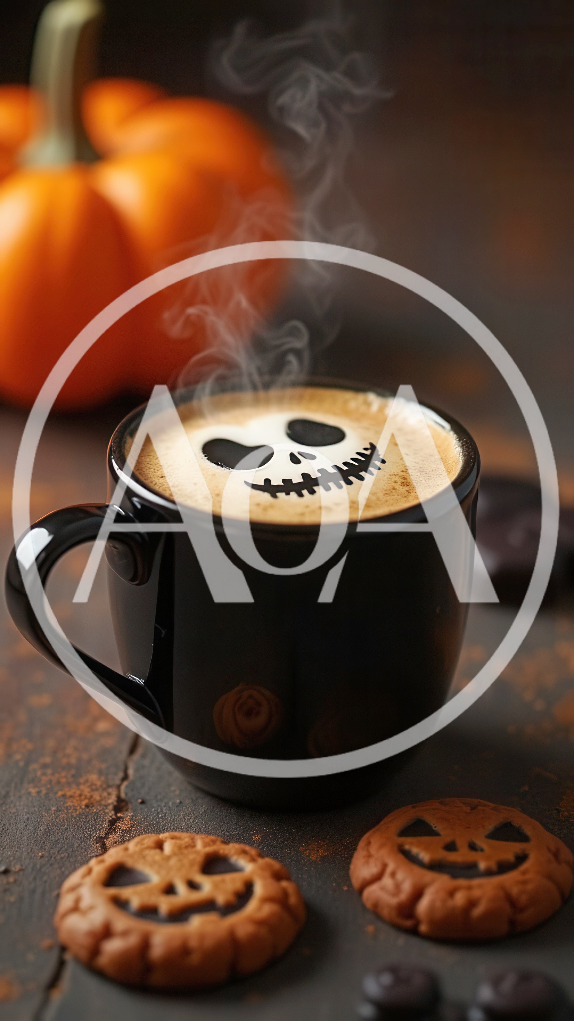 Jack Skellington Latte Art in Black Mug