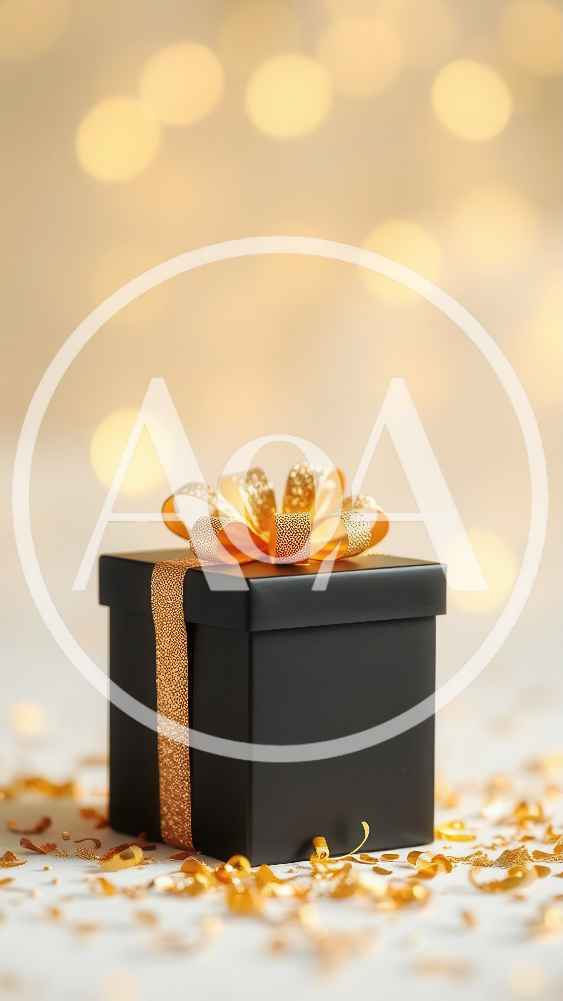 Black Gift Box With Gold Ribbon