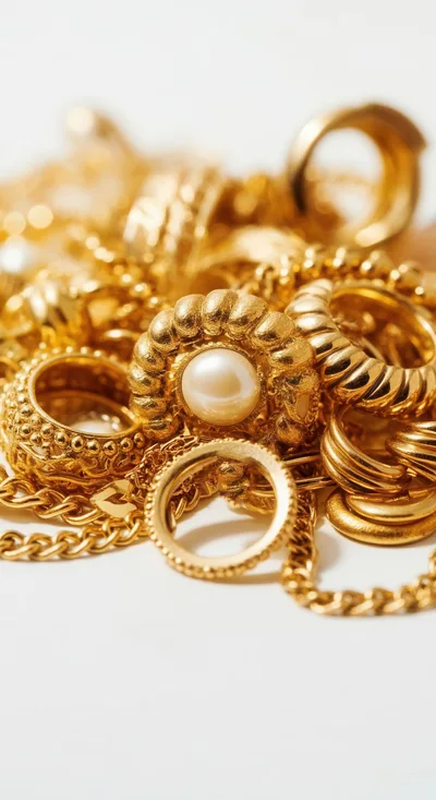 Collection of Ornate Gold Jewelry and Rings