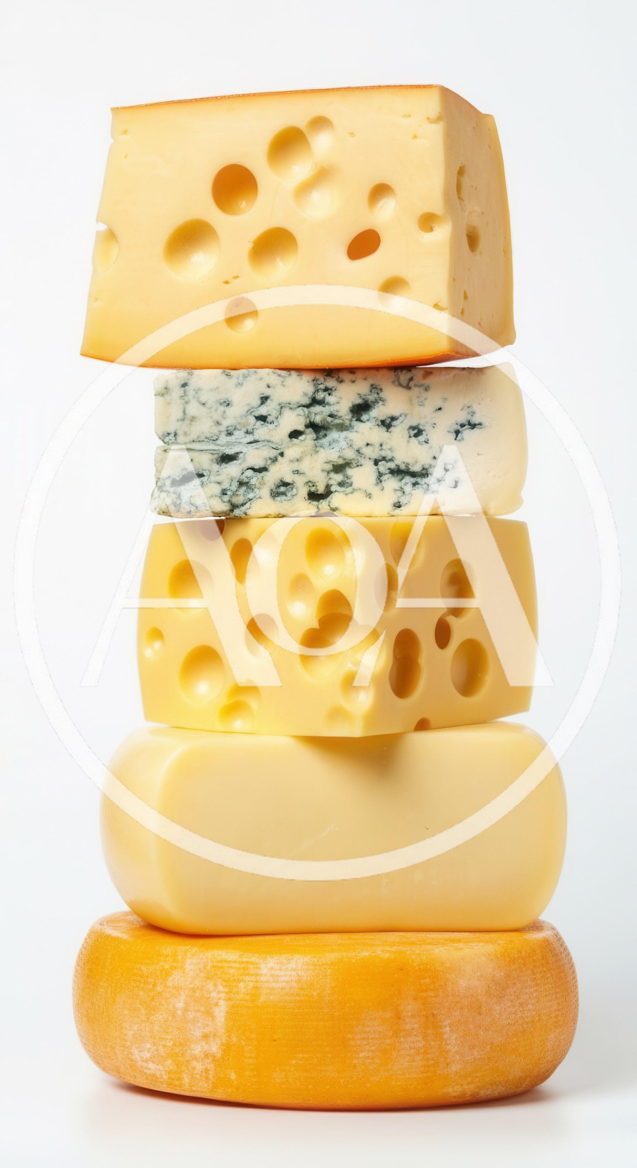 Stack of Assorted Gourmet Cheese Varieties