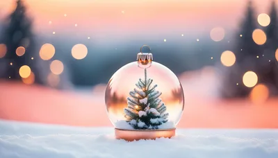 Christmas Tree Ornament With Miniature Pine Tree