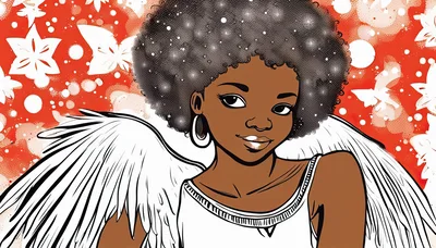 Illustration Of A Black Angel With Afro Hair