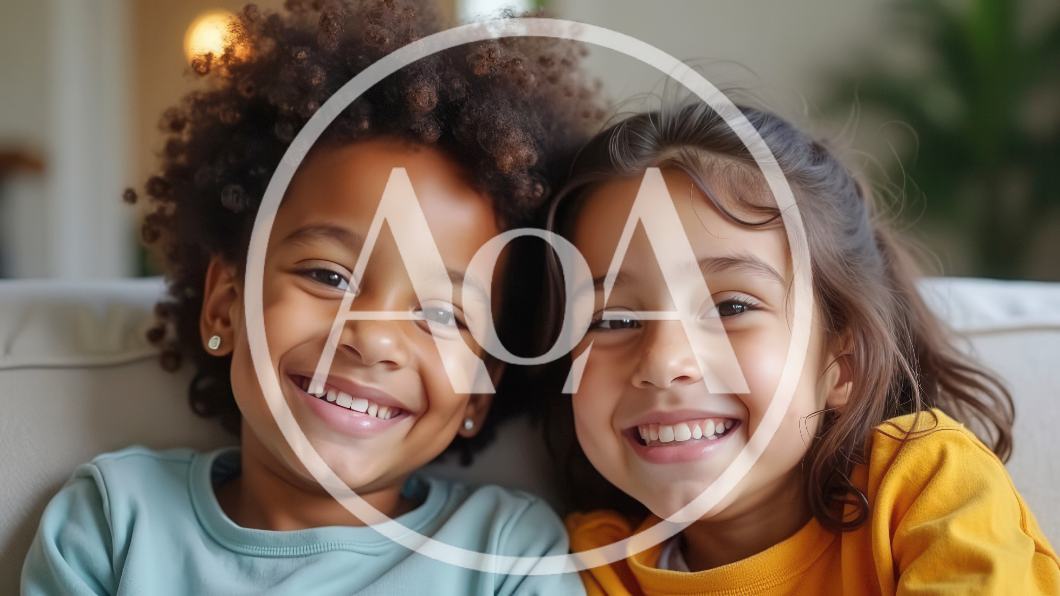 Two Happy Young Girls Smiling Together