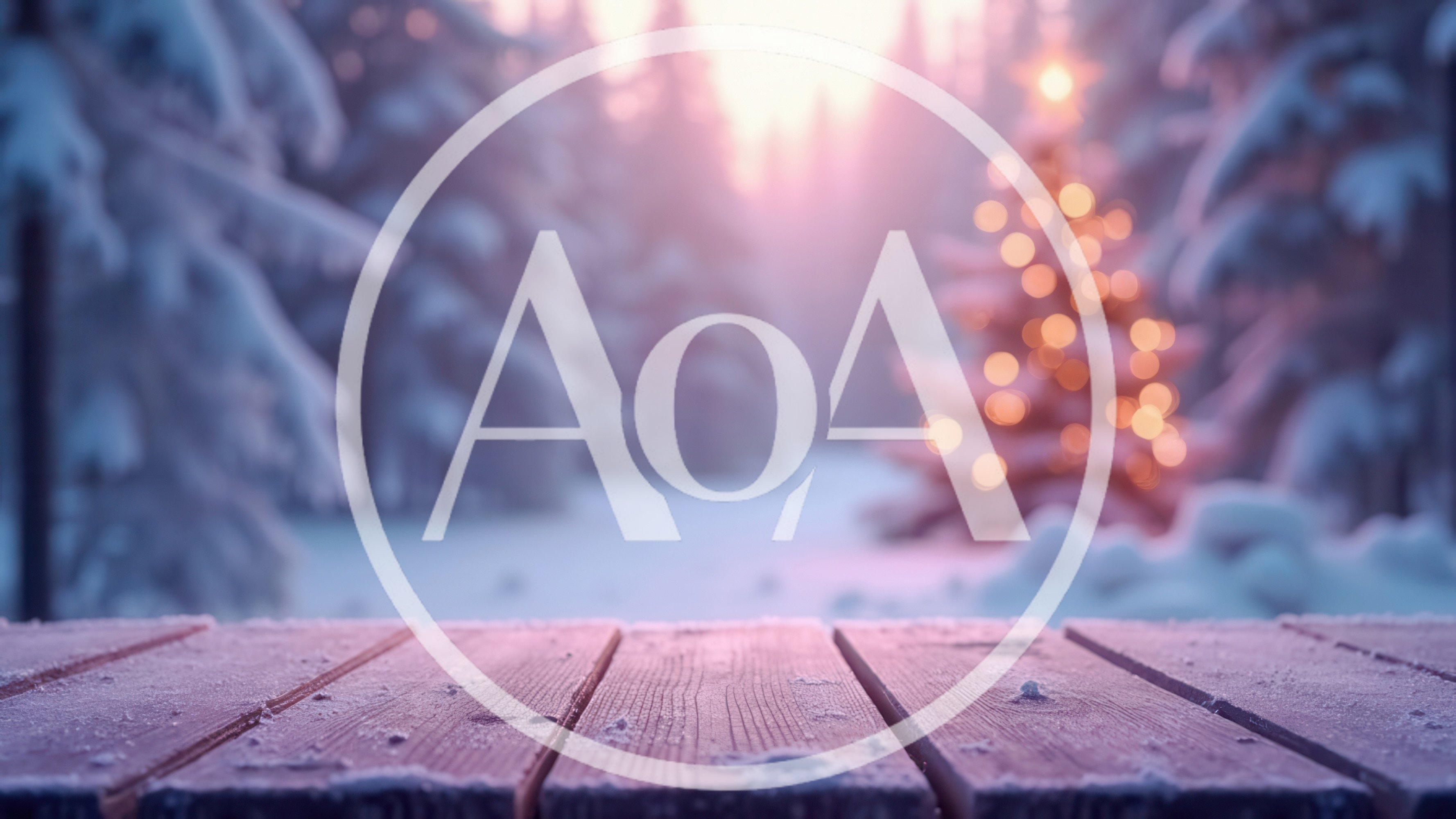 Empty Wooden Table With Blurred Christmas Tree Background