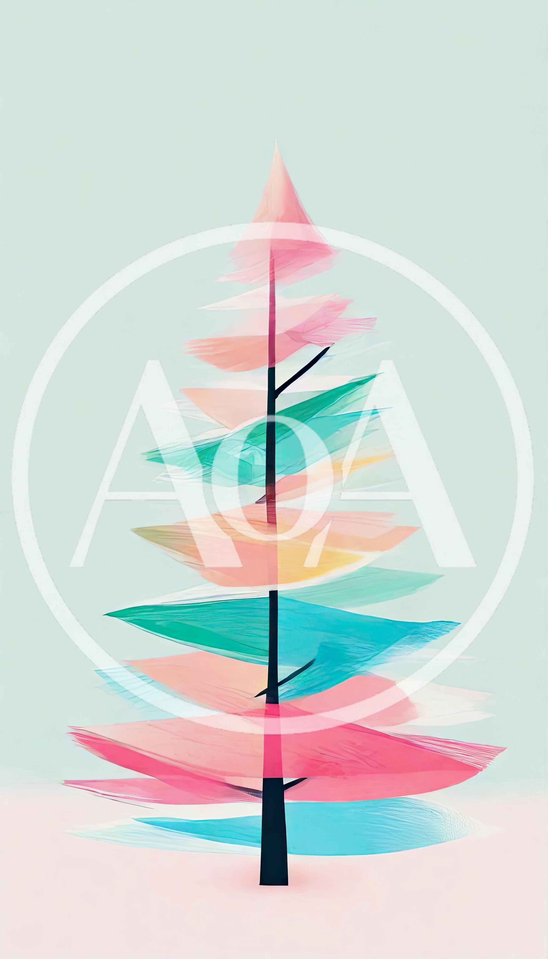 Abstract Minimalist Christmas Tree Illustration