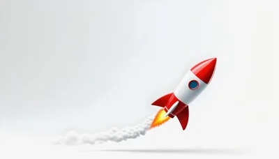 Cute little rocket with copy space