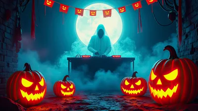 Ghostly DJ Performing at Halloween Party