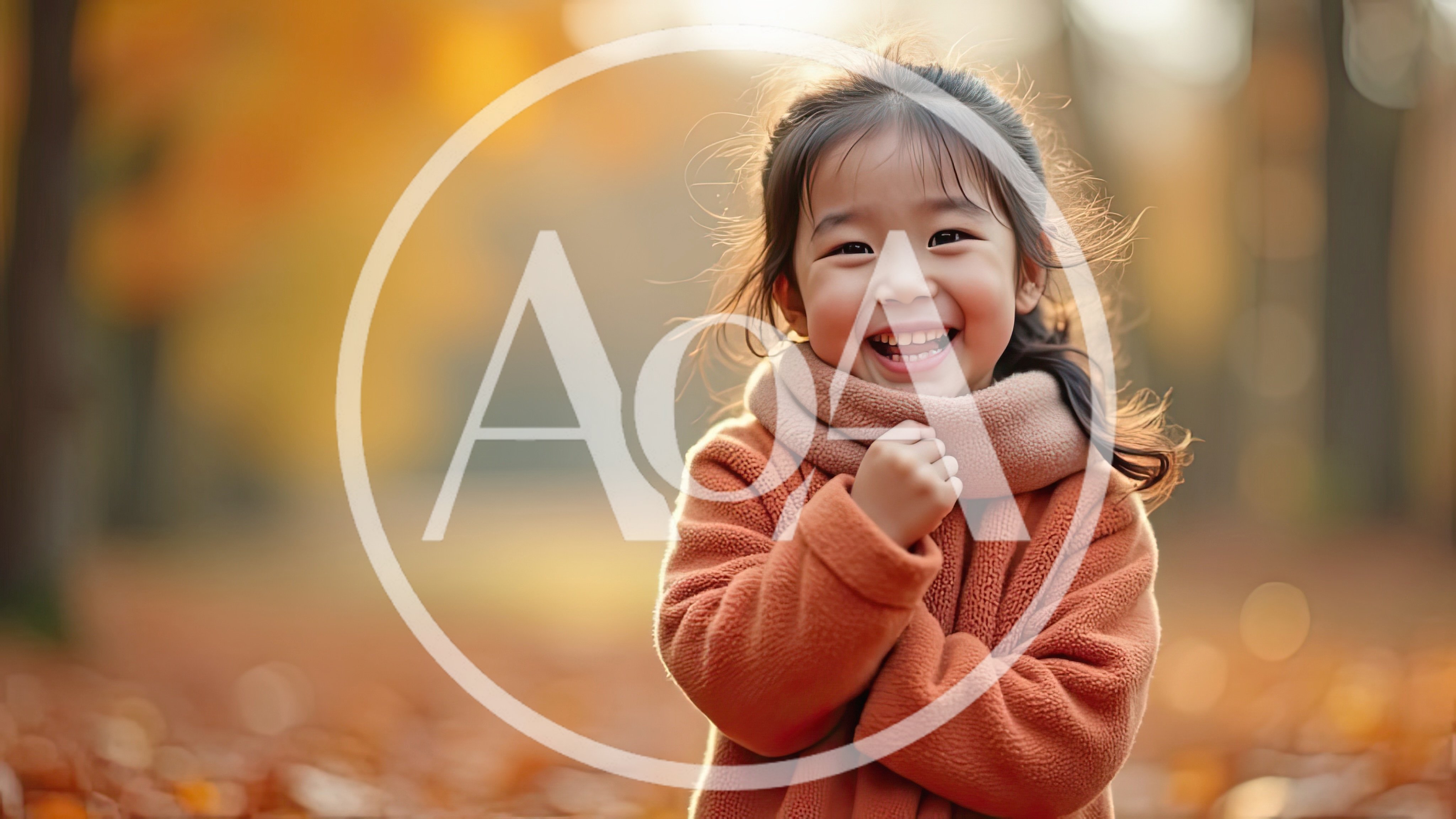 Happy Young Girl Laughing in Autumn Park